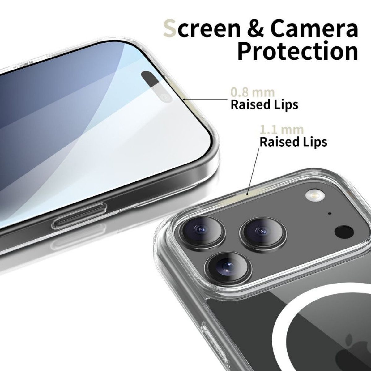 TECH PROTECT Handyhülle FlexAir Schutz- Cover kompatibel mit Google Pixel 10 Pro XL - Klar 6,8, Transparentes Hybrid-Case mit Magnetring für kabelloses Laden