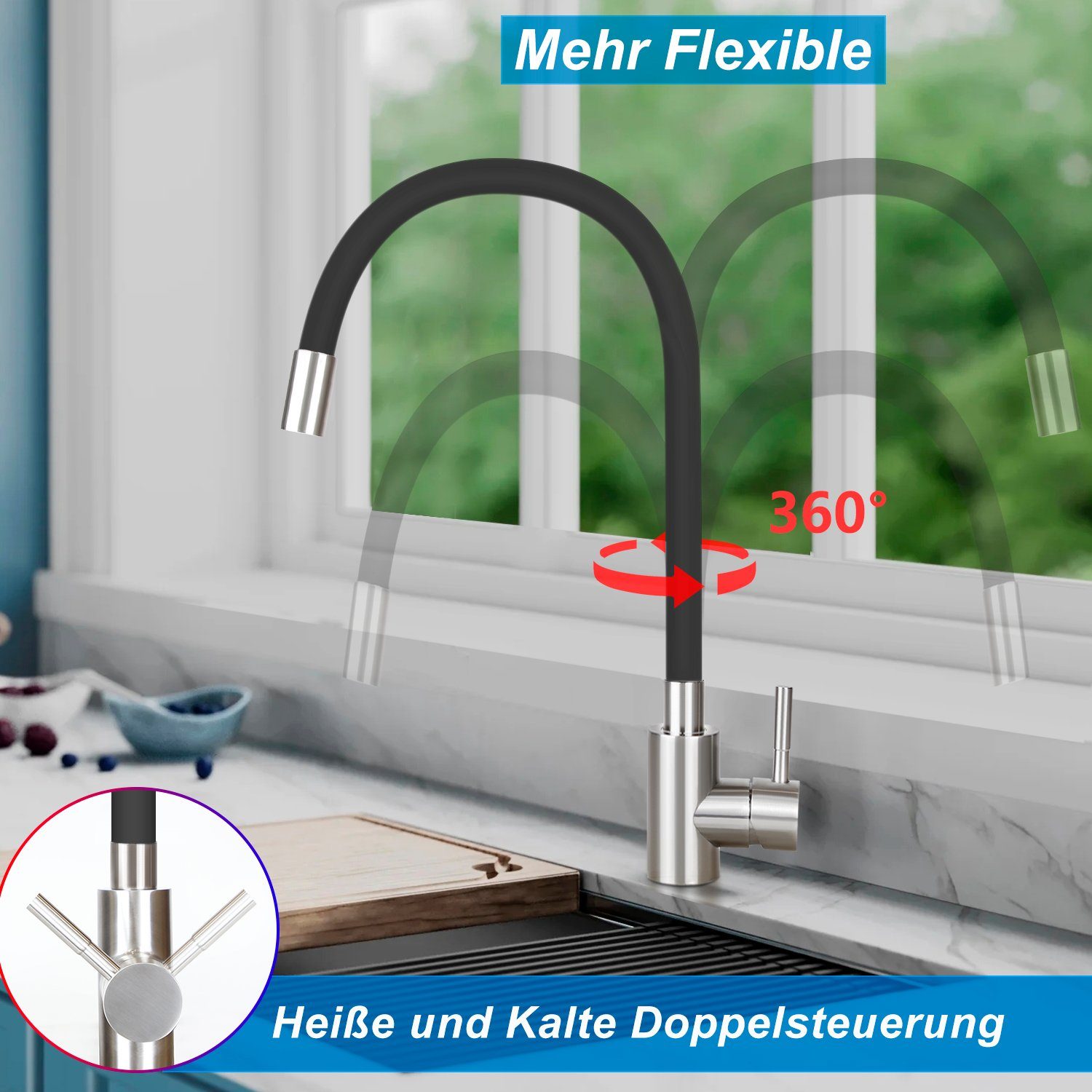 ZMH Küchenarmatur Wasserhahn Küche Spültischarmatur aus günstig online kaufen
