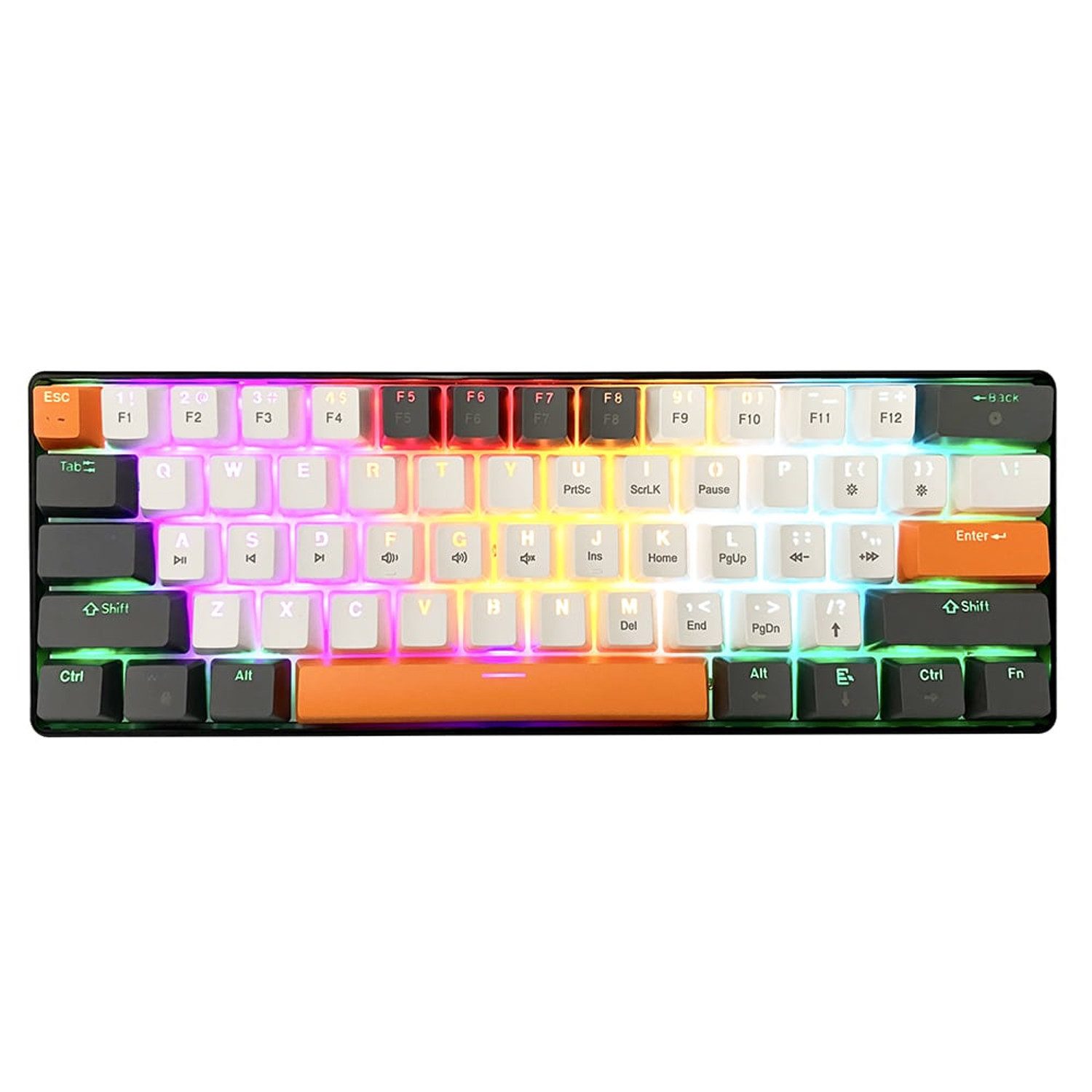 MEDIA-TECH ZONE 61 MT1258 QWERTY Gaming-Tastatur (Mechanische Gaming-Tastatur, mechanische Silent RED-Schalter)