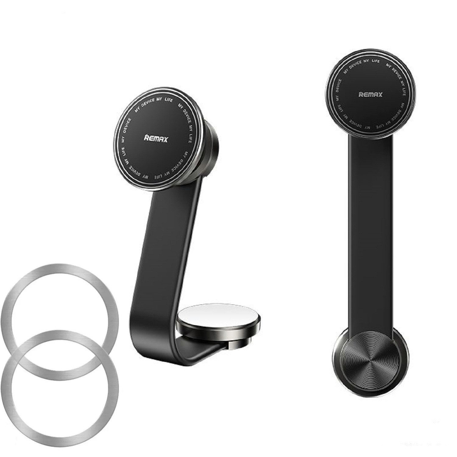 Remax Handy-Halterung Autohalterung RM-C41 Magnetisch Klappbar, Schwarz, (360° drehbarer Magnetkopf, flexibles Biegen)