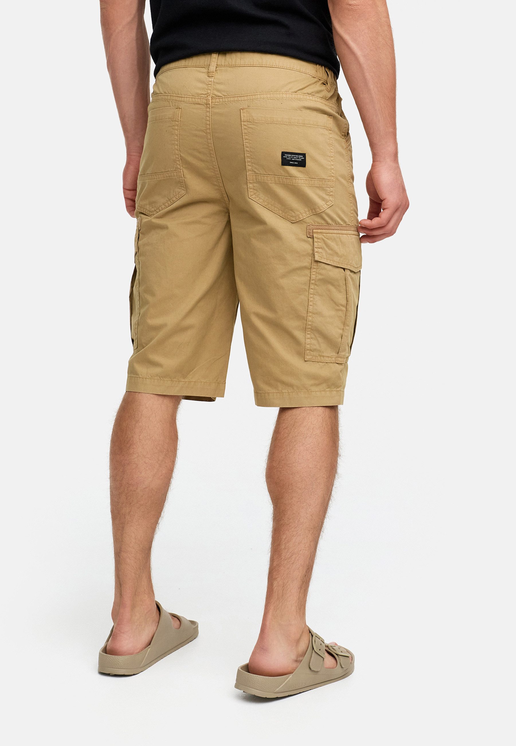 Indicode Cargoshorts Herren INNadim Cargoshorts aus Baumwolle mit elastischen Einsätzen am Bund für eine flexible Passform