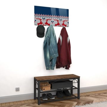 Primedeco Garderobenpaneel Magnetwand und Memoboard aus Glas Weihnachtsmuster