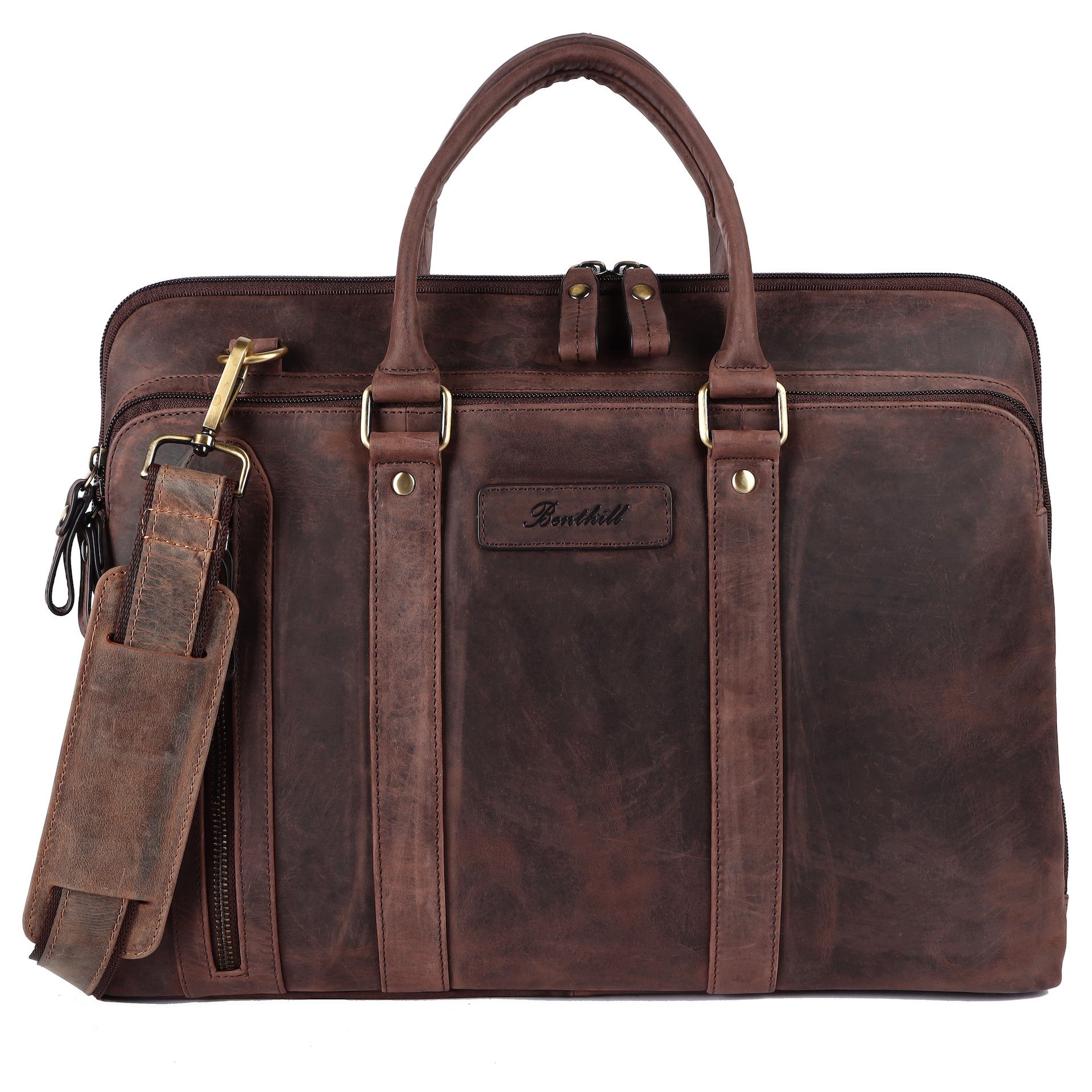 Benthill Aktentasche Echt Leder Laptoptasche Notebooktasche Umhängetasche L günstig online kaufen