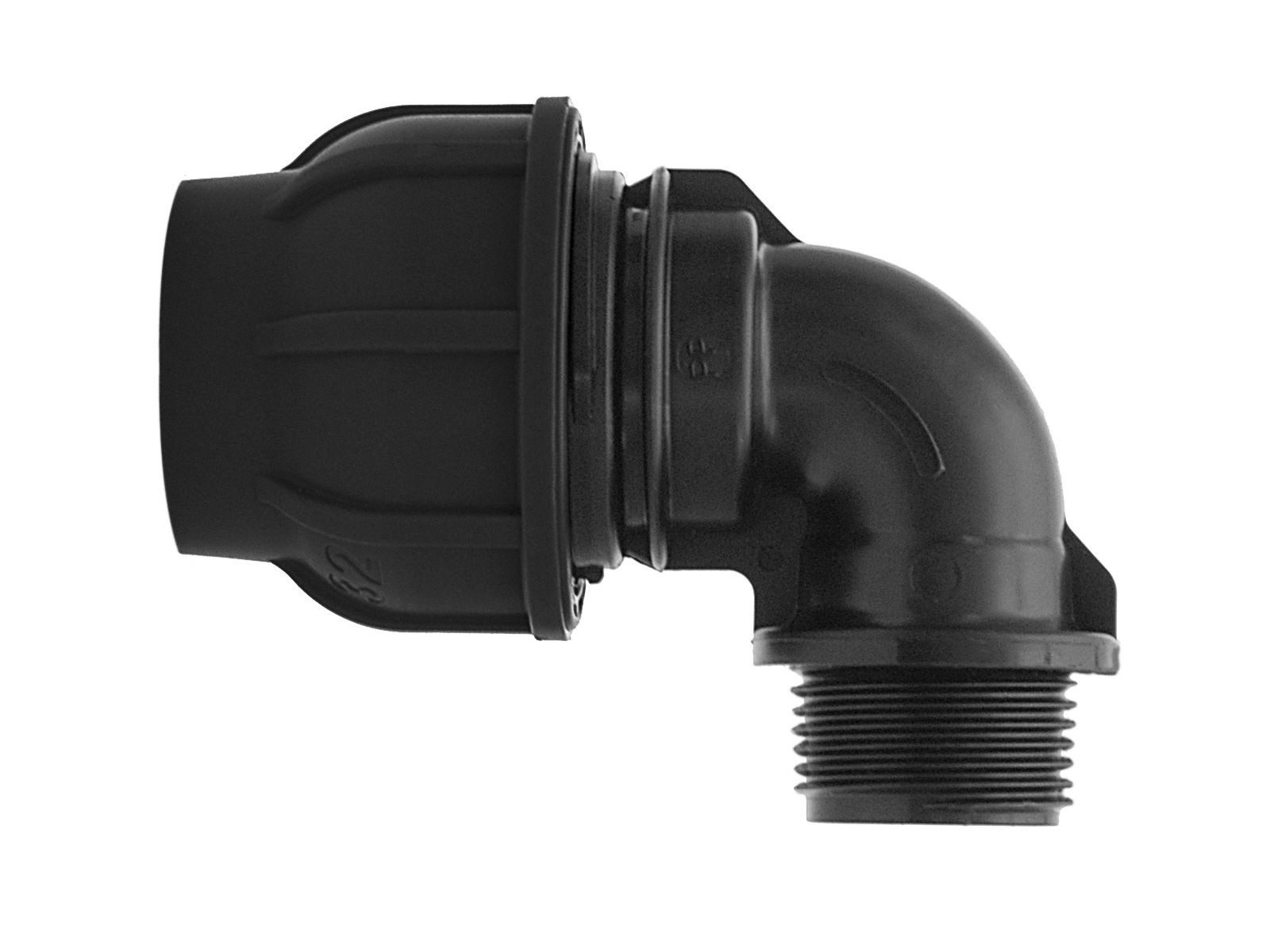 Rohrverbinder Plast Klemmverbinder Winkel 90° mit AG - für PE-Rohr - DVGW zugelassen