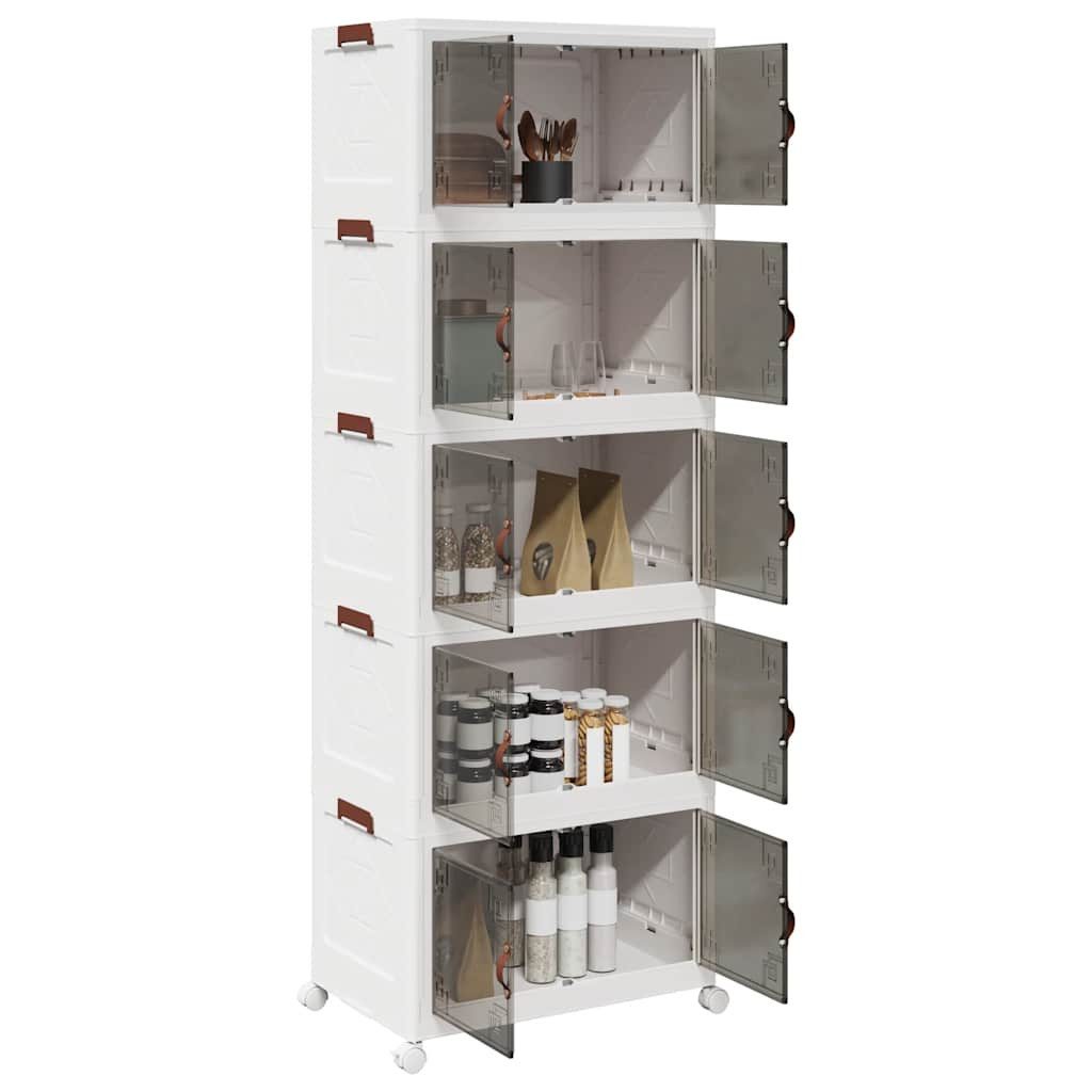 vidaXL Rollwagen Aufbewahrungsbox mit Rädern Stapelbar 5-stöckig 75L 64x40x179cm, (1 St)