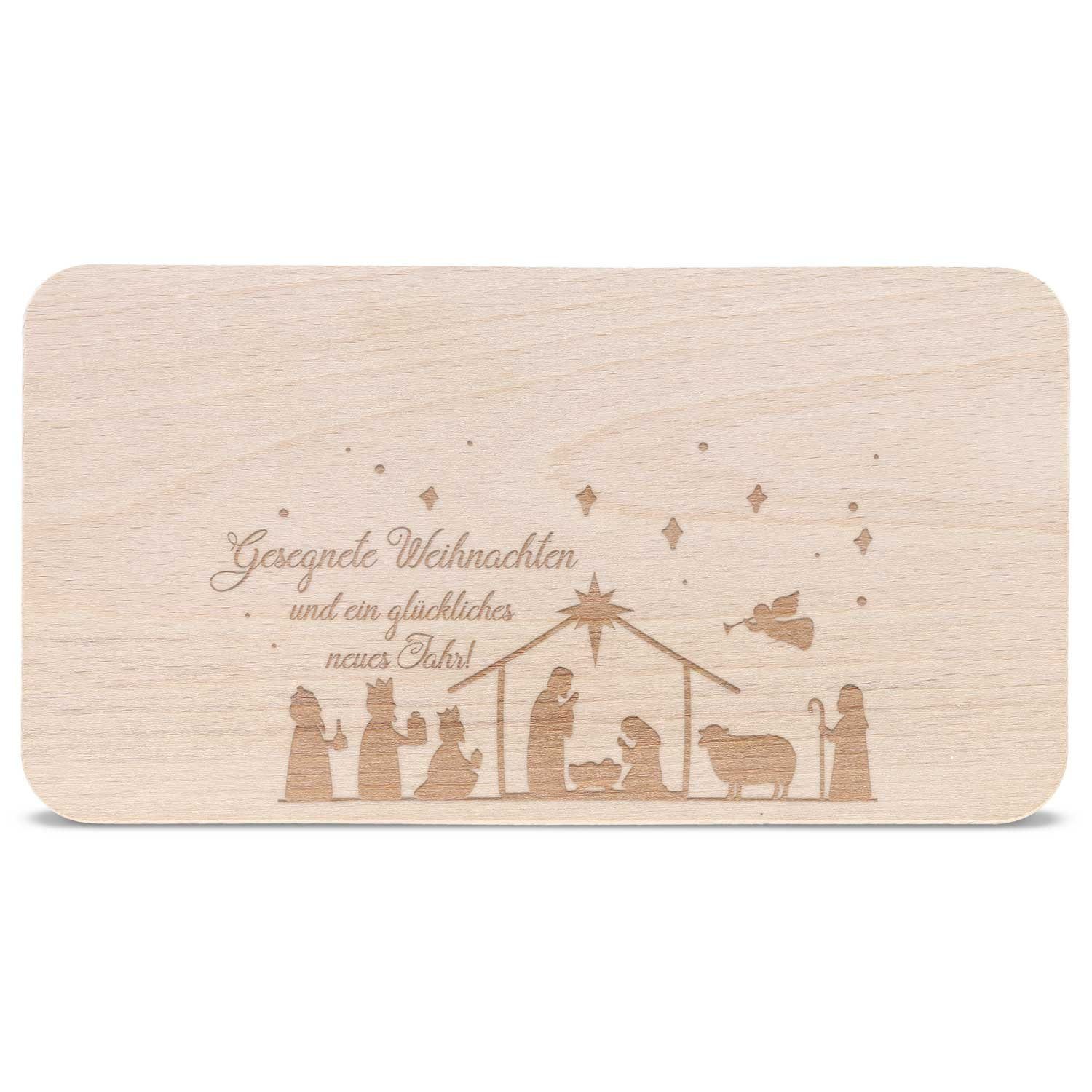 GRAVURZEILE Schneidebrett Доски для завтраков aus Holz mit Gravur - Gesegnete Weihnachten, Weihnachtsdeko - Geschenke für Kinder Jungen und Mädchen, Zu Weihnachten als Geschenk zum Wichteln und Nikolaus