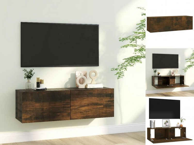 vidaXL TV-Schrank TV-Wandschrank Räuchereiche 100x30x30 cm Holzwerkstoff TV-Konsole für