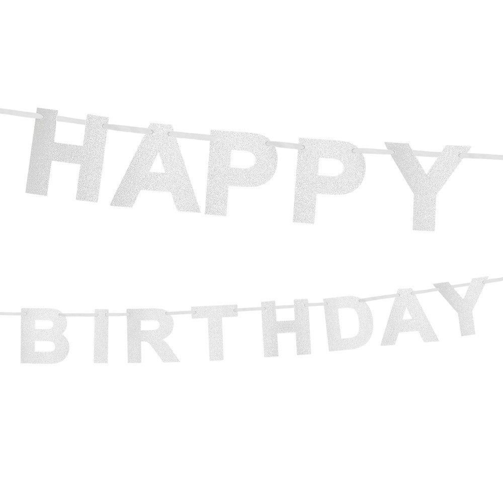 Boland Hängedekoration Happy Birthday Glitzer Buchstabengirlande 2,25 m