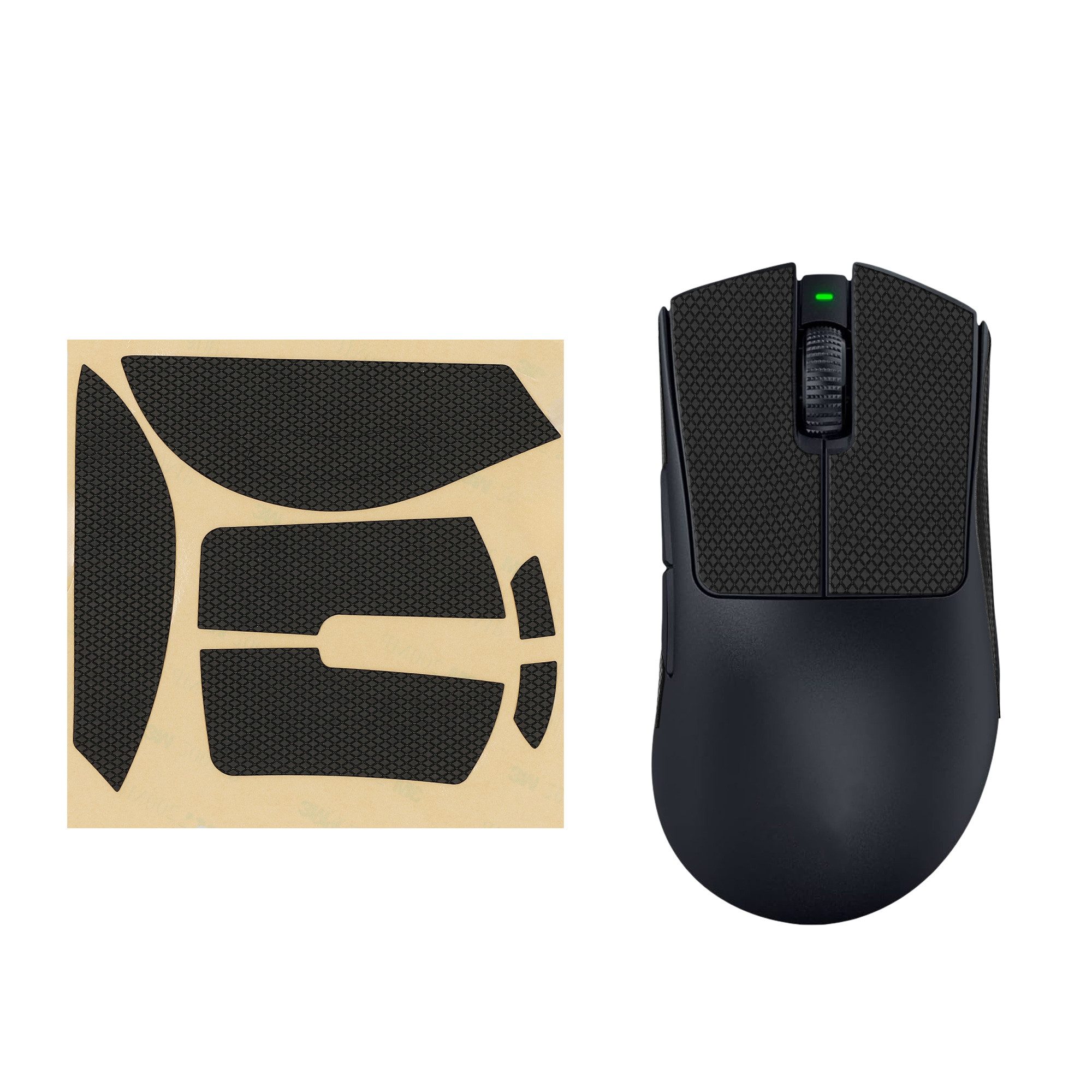 kwmobile Mausfüße Gaming Maus Grip Tape für Razer DeathAdder V3 Pro (1-St), Maus Rutschfestes Griffband für PC Maus Schwarz