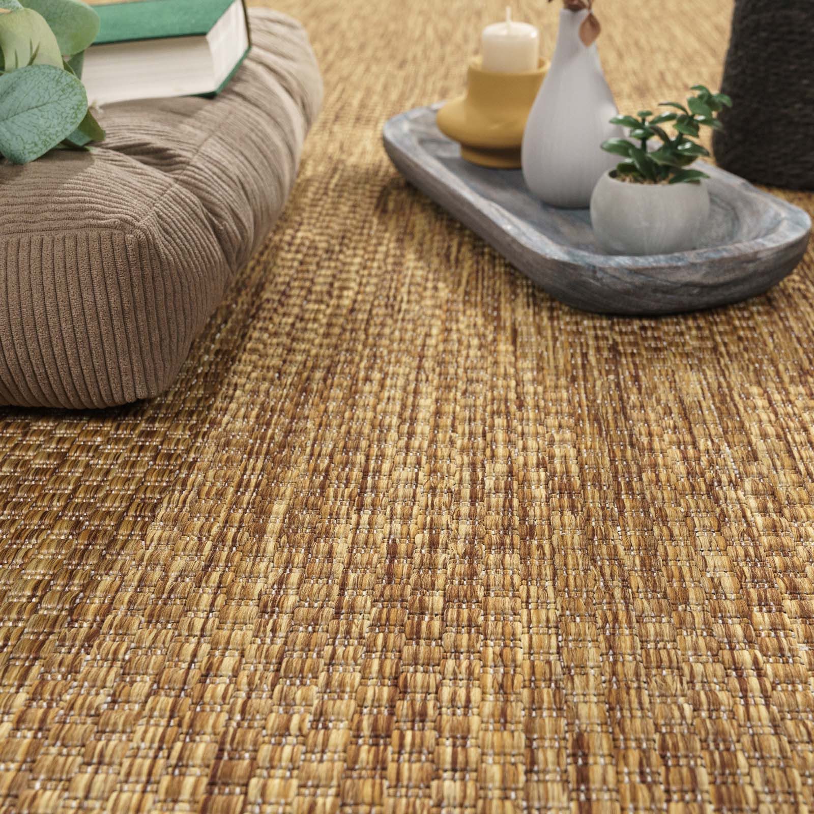 TaraCarpet Teppich Tara Carpet Columbia Meliert In & Outdoor auch für die Küche, rechteckig, Höhe: 5 mm, Balkon Terrasse Wintergarten braun meliert Esszimmer 80 – Bild 4 von 4