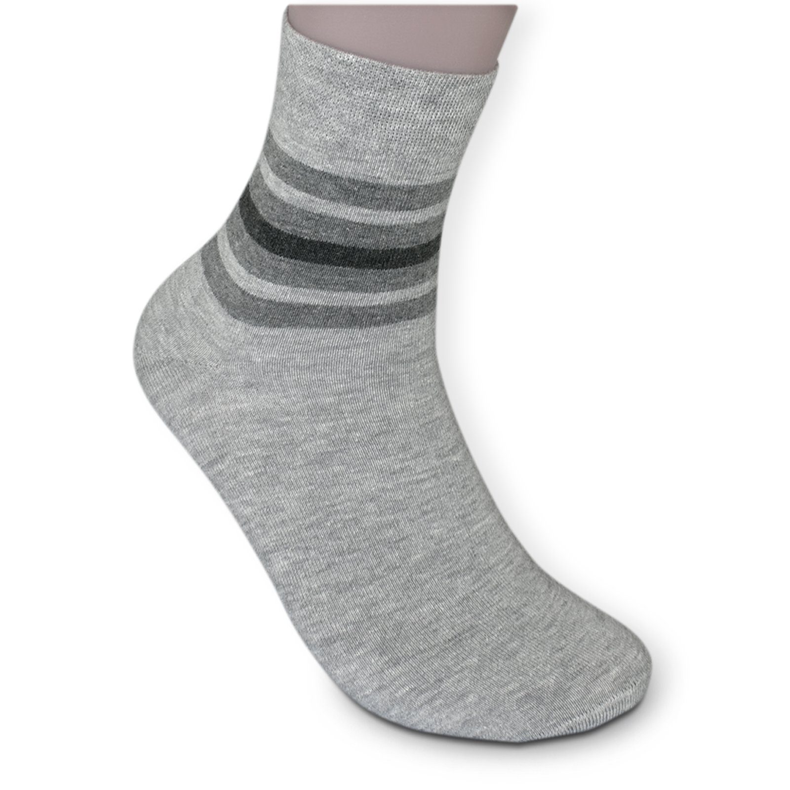 Die Sockenbude Kurzsocken KOMFORT (Bund, 5-Paar, grau braun) mit  Komfortbund ohne Gummi