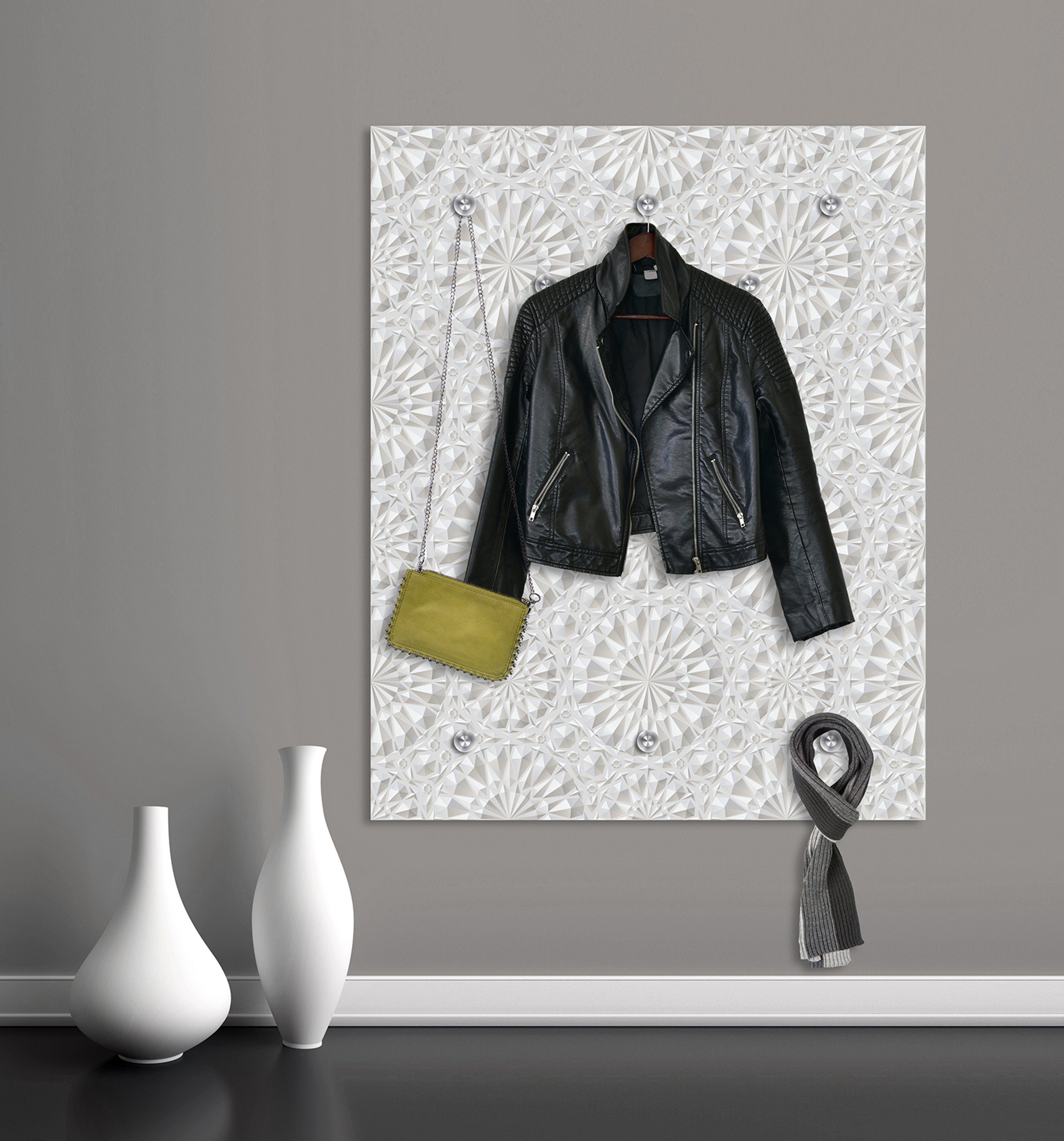 queence Wandgarderobe Garderobe aus Acrylglas Keramik Motiv Ornamente Flies günstig online kaufen