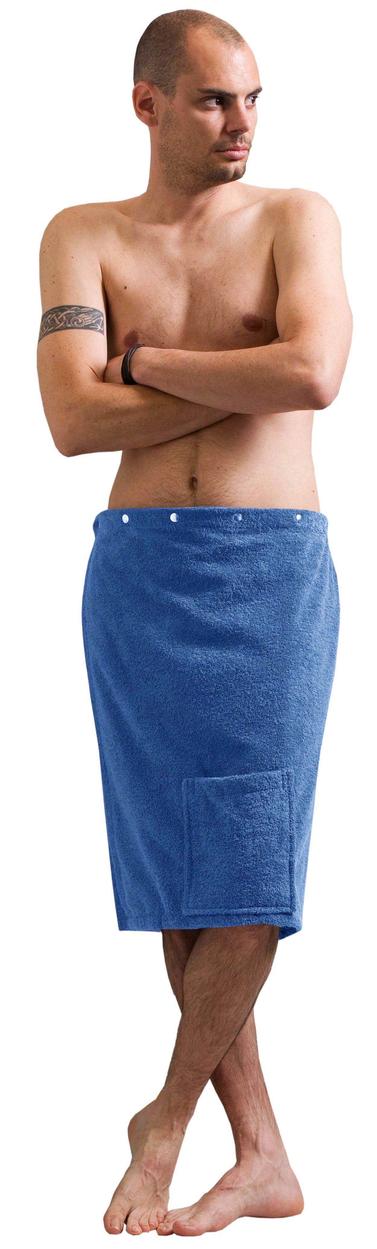 Lashuma Kilt, Kurzform, Baumwolle, Knöpfe, - der kuschelige Saunarock für Männer