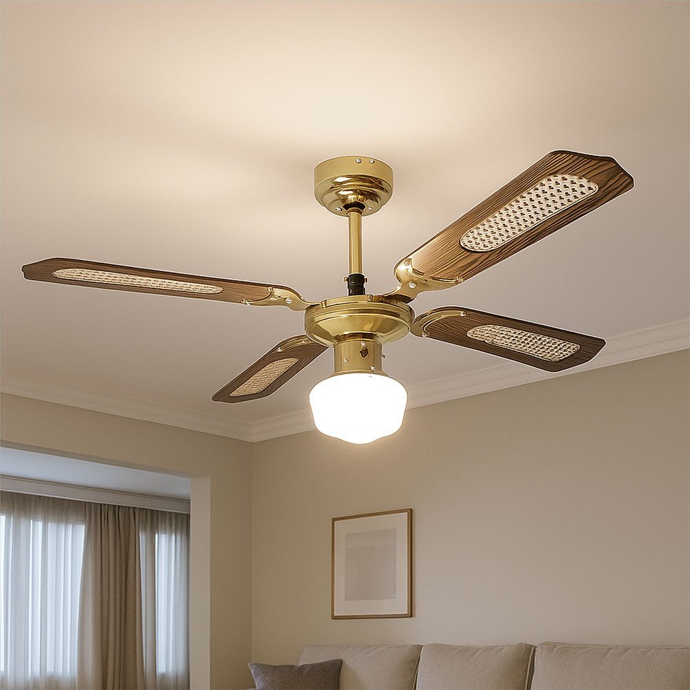 etc-shop Deckenventilator, Smart Home RGB LED Decken Ventilator Glas Opal Leuchte