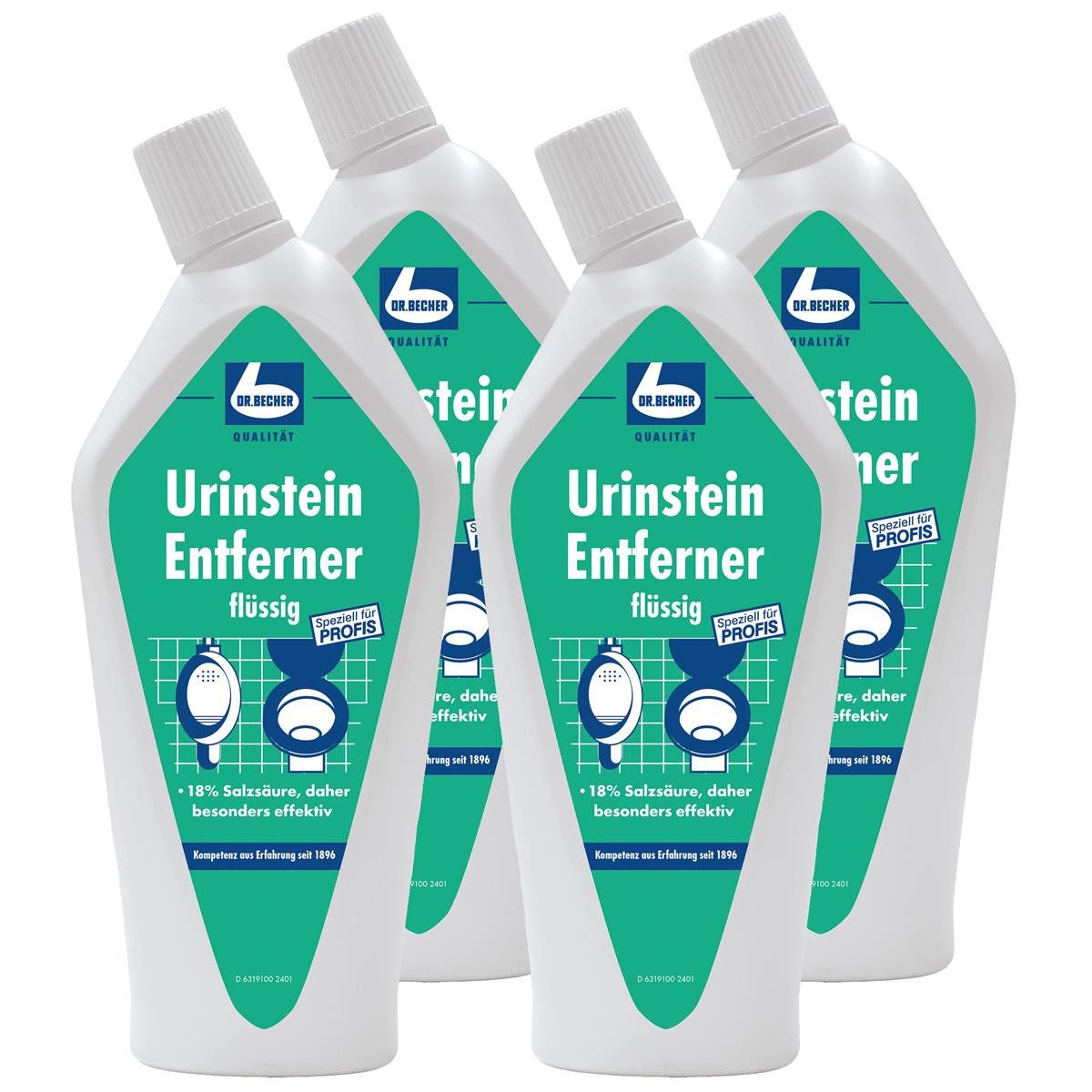 Dr. Becher Dr. Becher Urinstein Entferner 750ml für Toiletten Urinale Bidets (4er WC-Reiniger