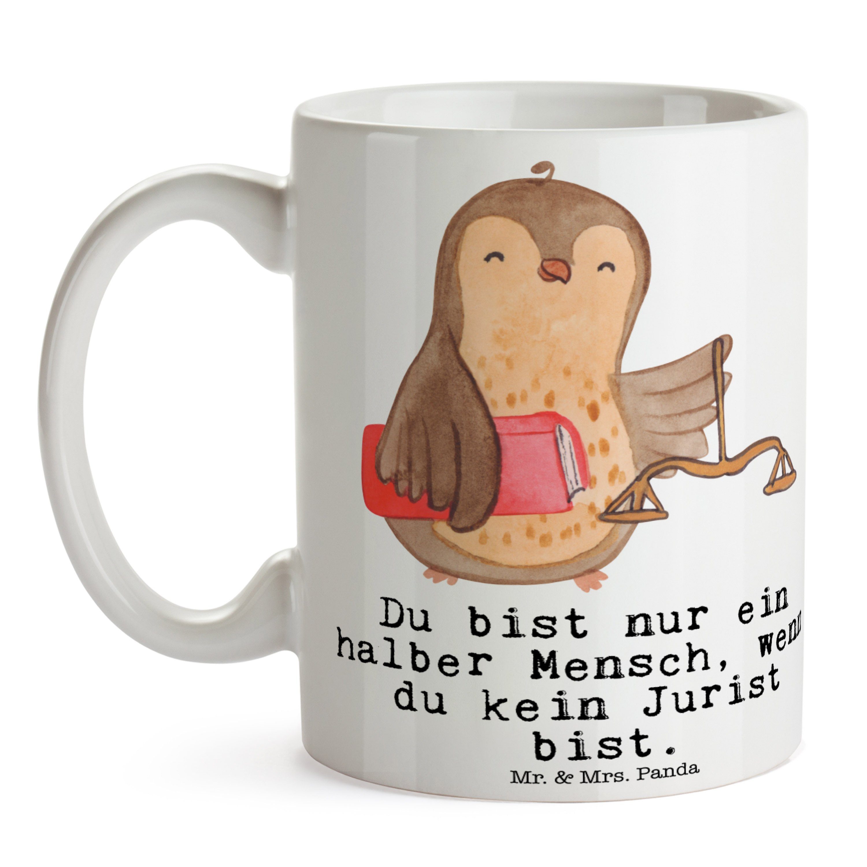 law, Mrs. of & Geschenk, Master - Keramik Herz Jurist Keramiktasse, Weiß mit Mr. Tasse - Panda Waage,