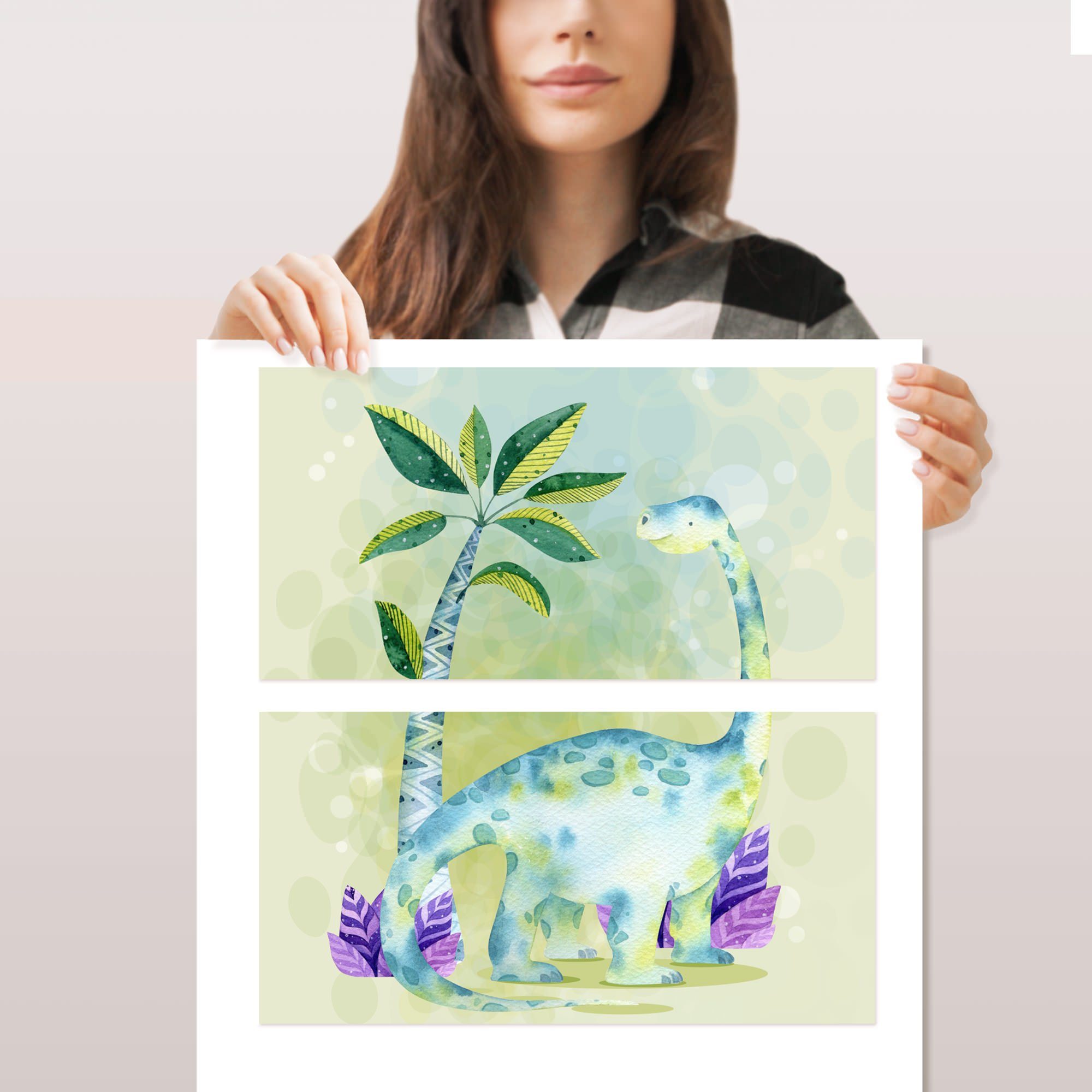 Sunnywall Möbelfolie passend f. IKEA Malm Kommode Schrankfolie Aufkleber Dino Kids Langhals, blasenfreie selbstklebende Folie (SCHRANK NICHT INKLUSIVE)