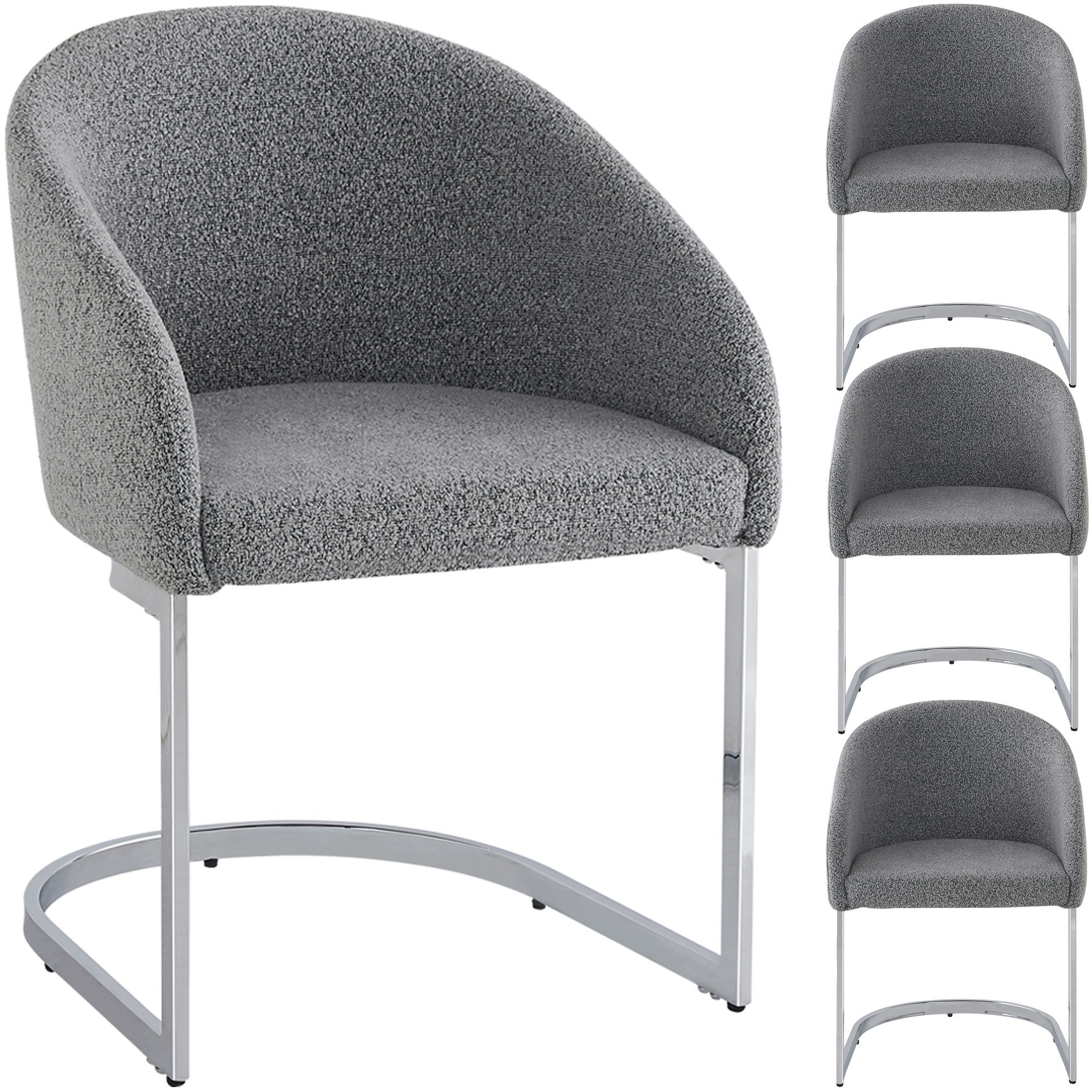 HAUSS SPOLE Esszimmerstuhl 4er Ergonomischer Freischwinger günstig online kaufen