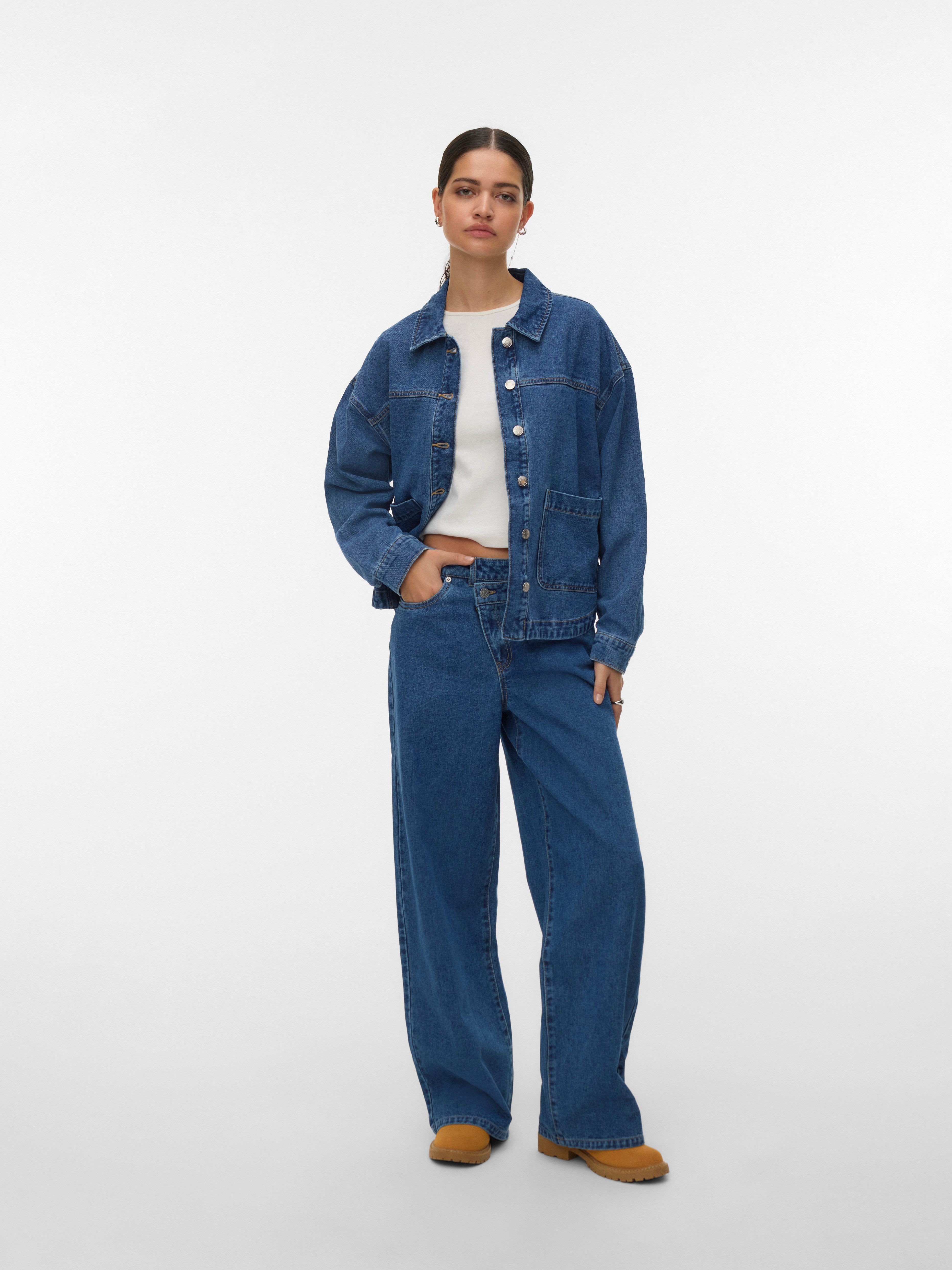Vero Moda Jeansjacke VMJAMIE LS DENIM SHACKET MIX NOOS Baumwollmischung – Bild 4 von 5