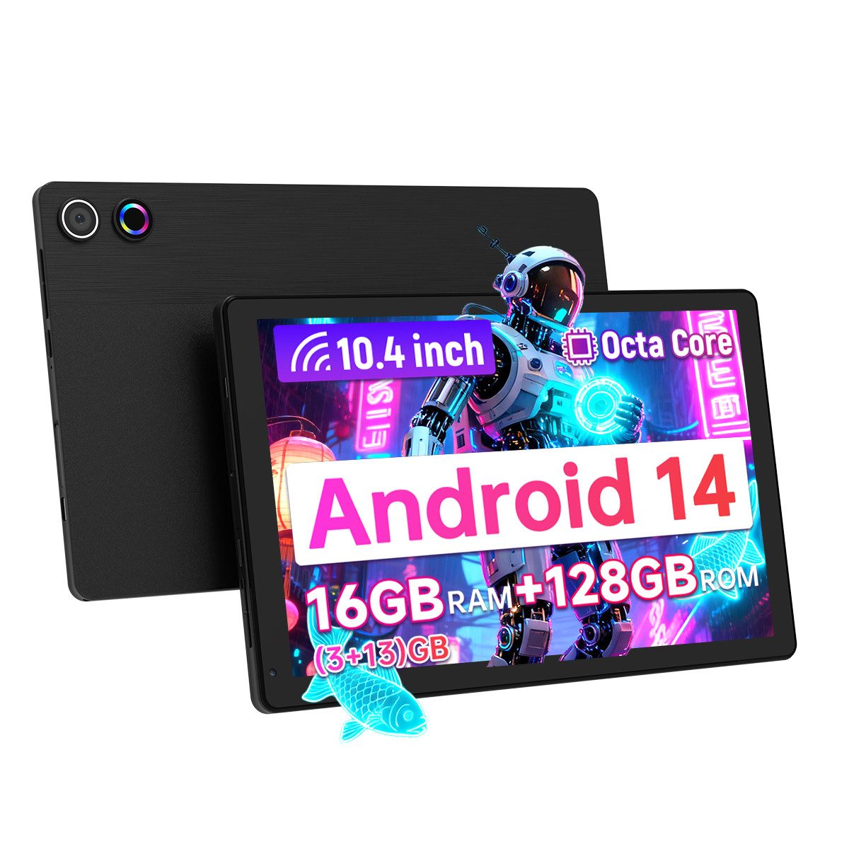 BUFO 10,4 Zoll Android 128GB+1TB Erweiterung HD 1280x800 WiFi 6 Tablet (10,4", 128 GB, Android, 2,4/5G WiFi, Octa-Core, 2,4/5G WiFi, …