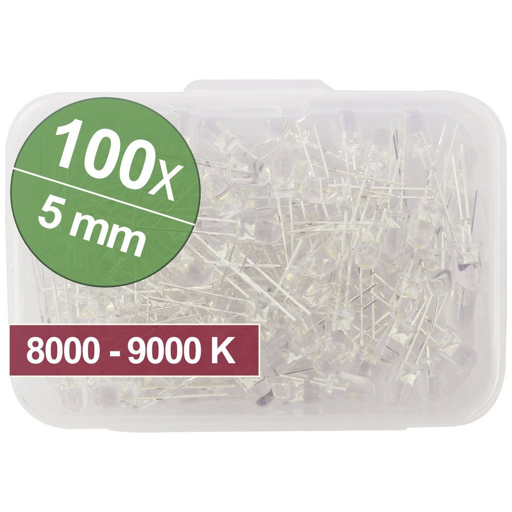 LED-Leuchtmittel Quadrios LED-Sortiment Kaltweiß 5 mm 20 mA 3.0 V