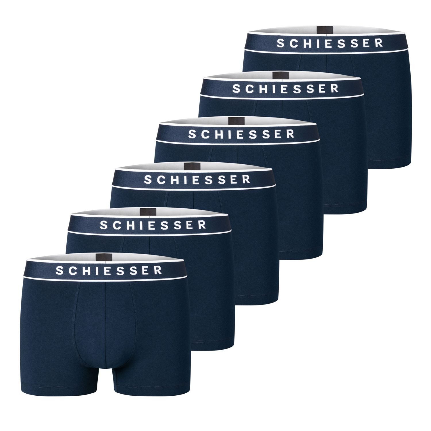 Schiesser Boxershorts 95/5 mit sportlichem Webgummibund und SCHIESSER-Logo-Prägung im 6er Pack