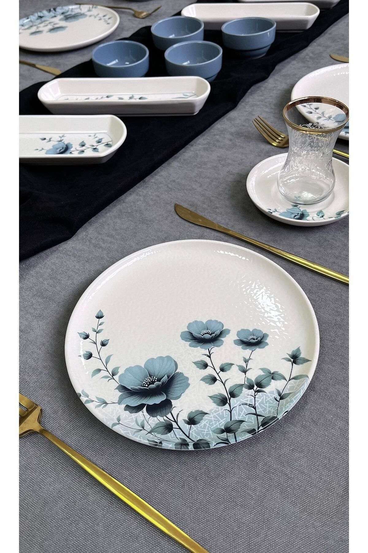 Hermia Concept Frühstücks-Geschirrset Bohemisch (14-tlg), 6 Personen, Keramik, 14-teiliges Set für 6 Personen
