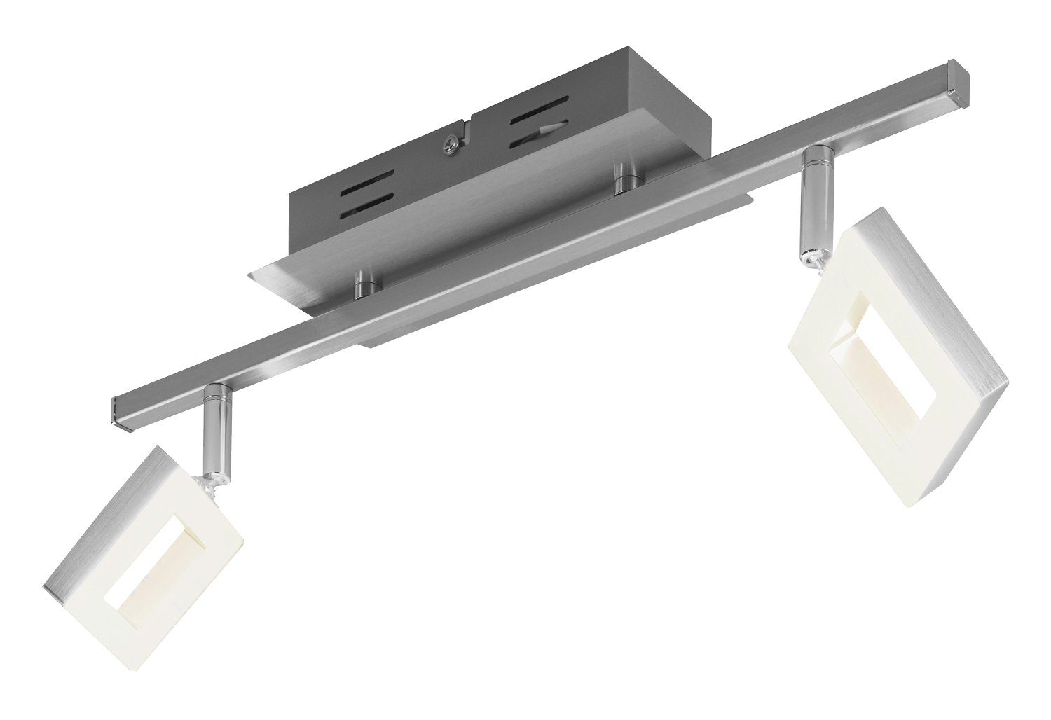 casa NOVA 36 LED 2-flammig, B Aluminium, REAL, Dimmfunktion, Deckenstrahler integriert, cm, LED Warmweiß fest