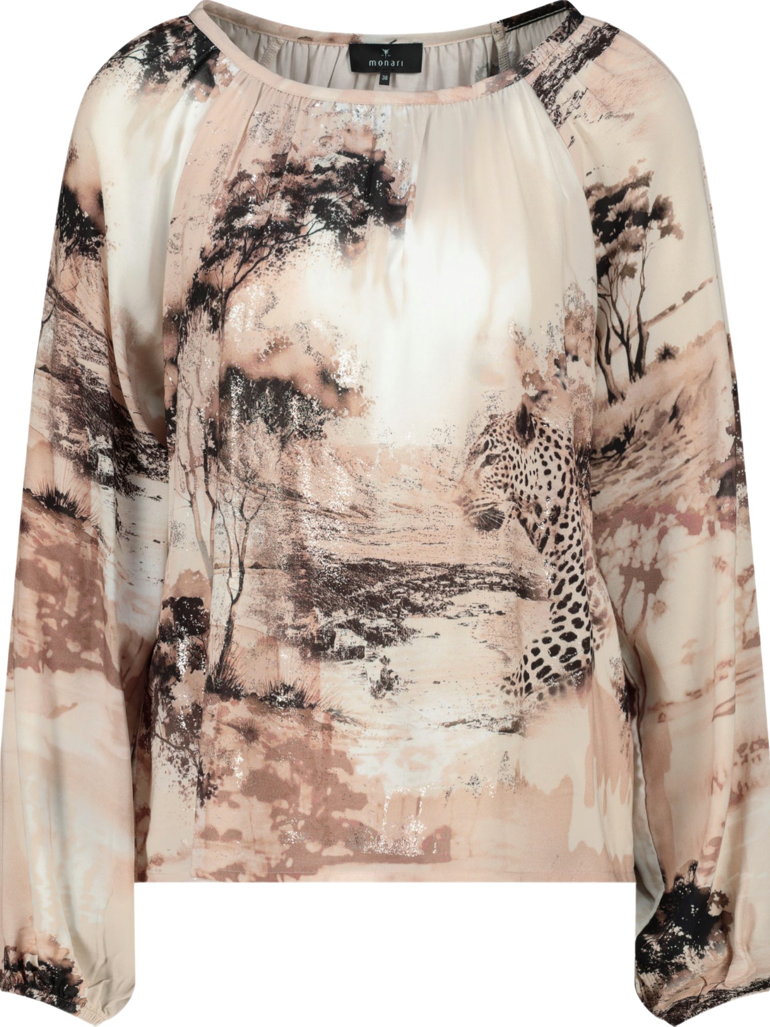 Monari Hemdbluse bunt,Casual,Viskose,Allover-Print,Rundhals,Lang,Regular Fit