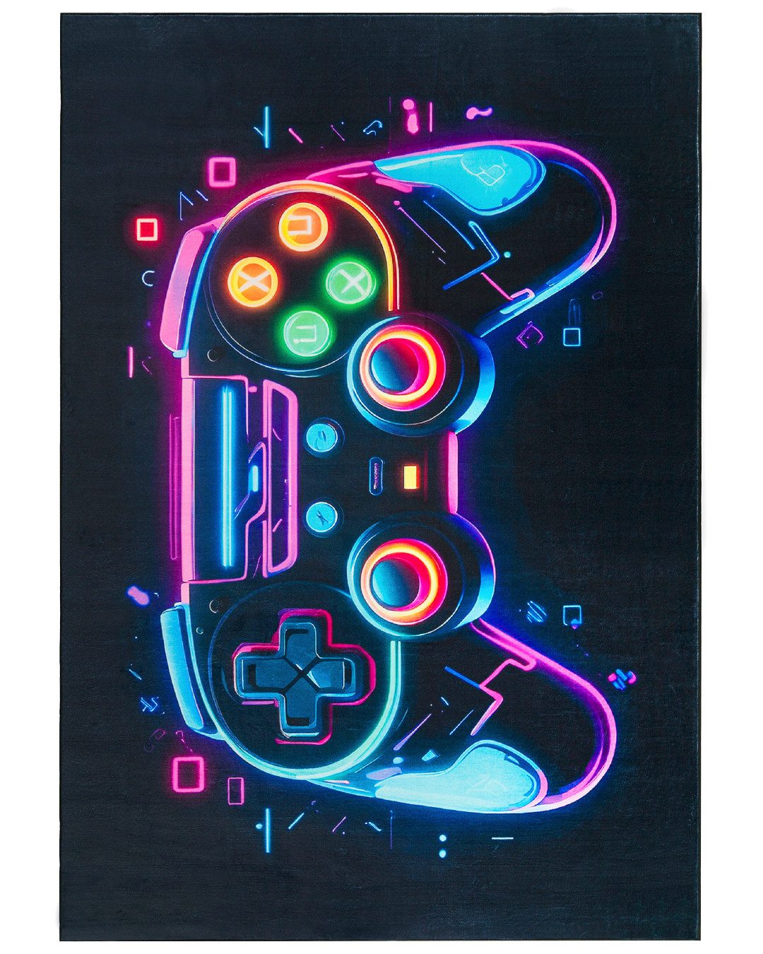 Mazovia Designteppich Gaming Videospiel Schwarz Teenagerzimmer, Fußbodenheizung