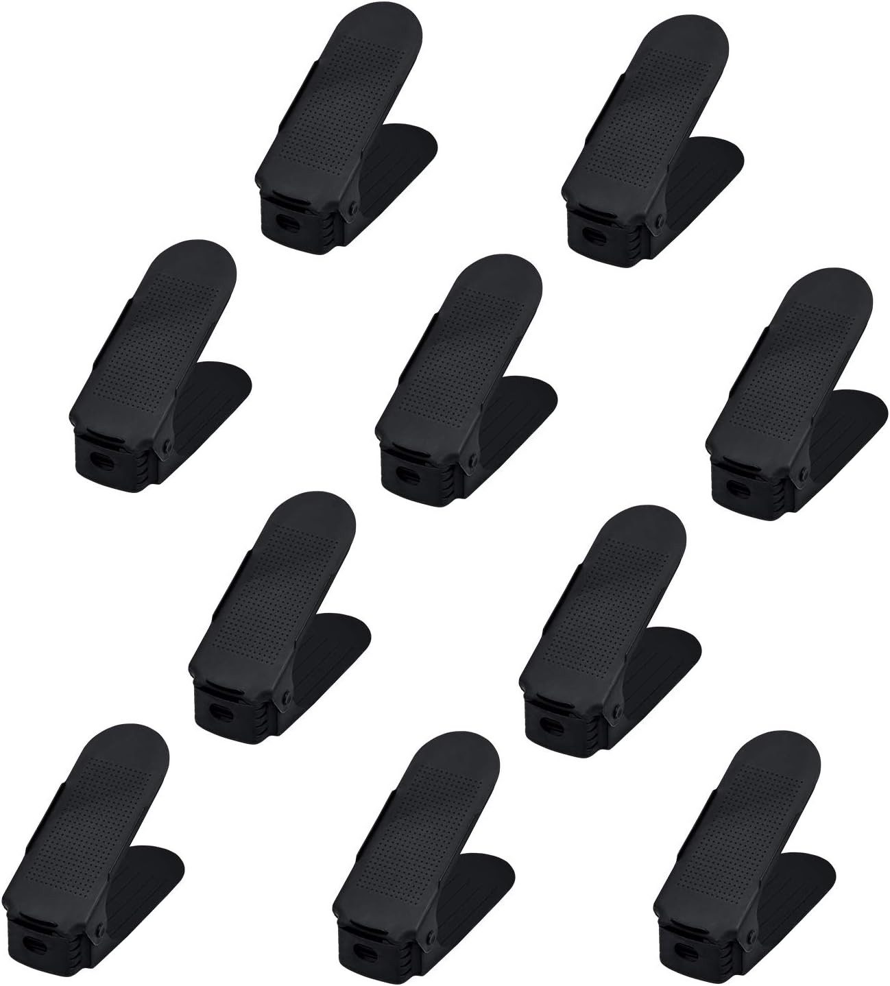 FIVMEN Schuhstapler Einstellbare Schuhregale Schuhhalter Set, 3 höhenverstellbar, Platzsparend, Weiß/Schwarz/Grau