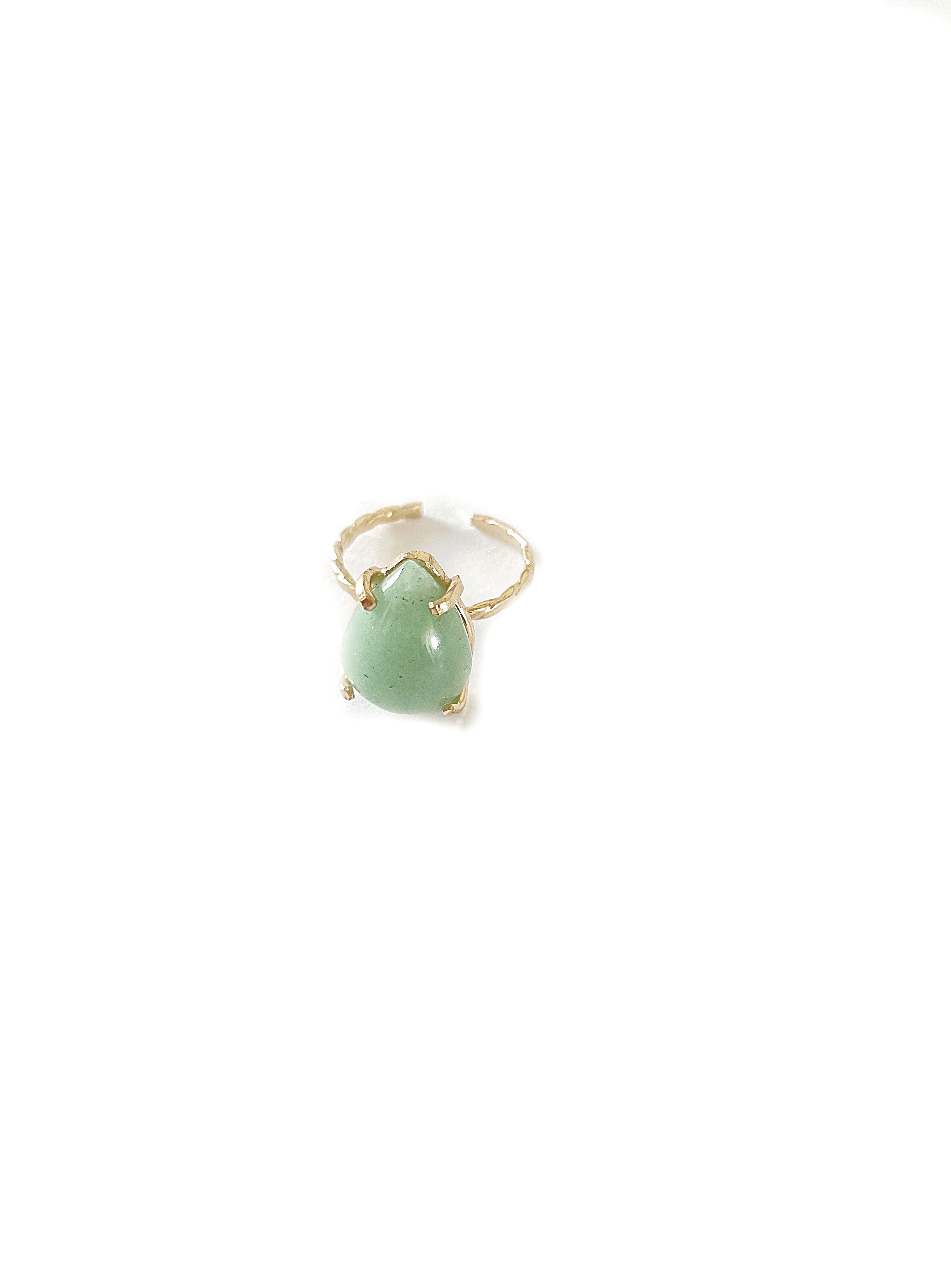 Crystal and Sage Jewelry Goldring Aventurin Ring gold filled, Edelstein ist aus fairem Handel