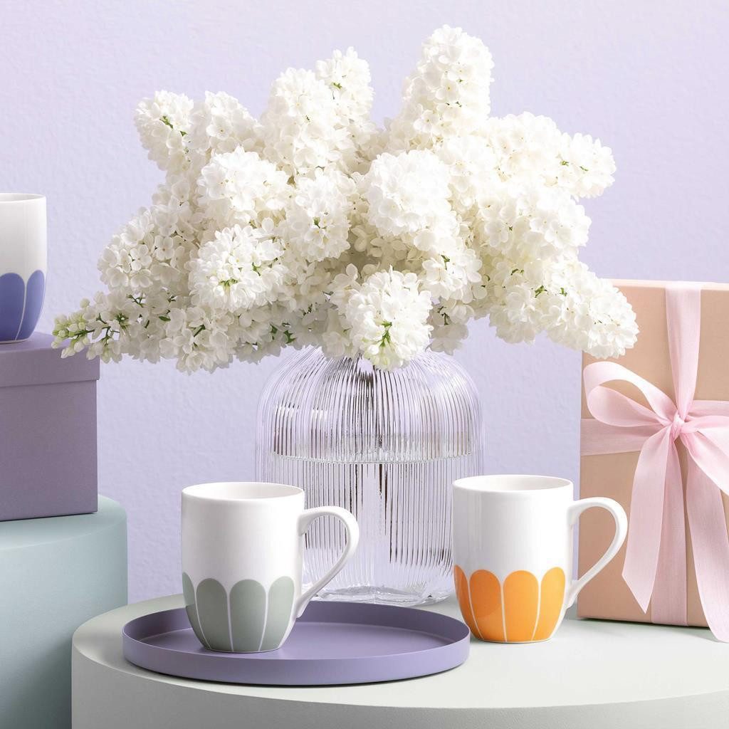 Villeroy & Boch Becher Fleur Couleur Henkelbecher 290 ml, 1-tlg., Porzellan