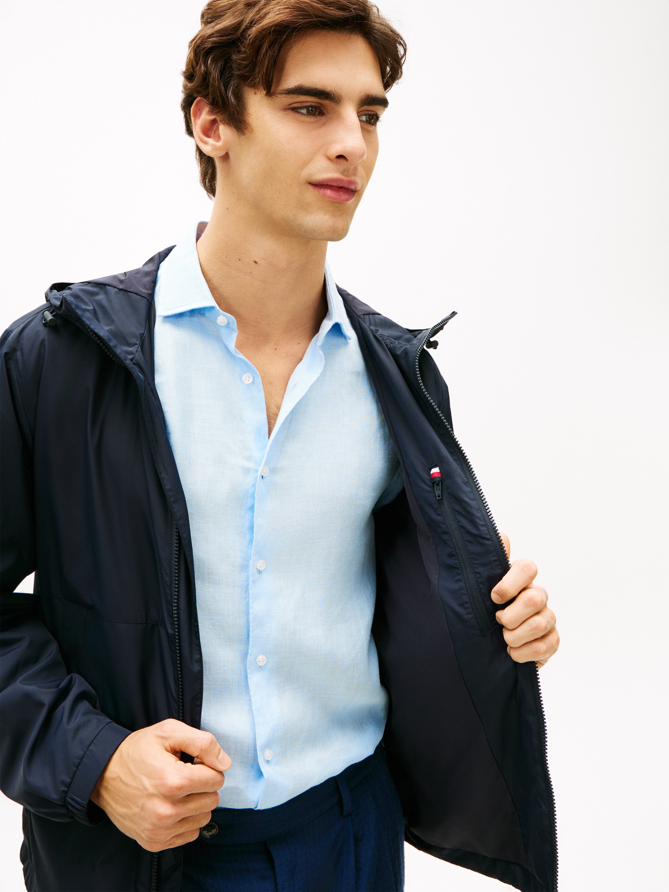 Tommy Hilfiger Allwetterjacke BRANDED HOODED Windjacke Fahrradjacke Packable Regular fit mit Kapuze