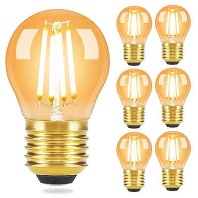 ZMH »Edison LED Vintage Glühbirne - G45 2700K« LED-Leuchtmittel, E27, 6 St., warmweiß, Filament Retro Glas Birne Energiesparlampe