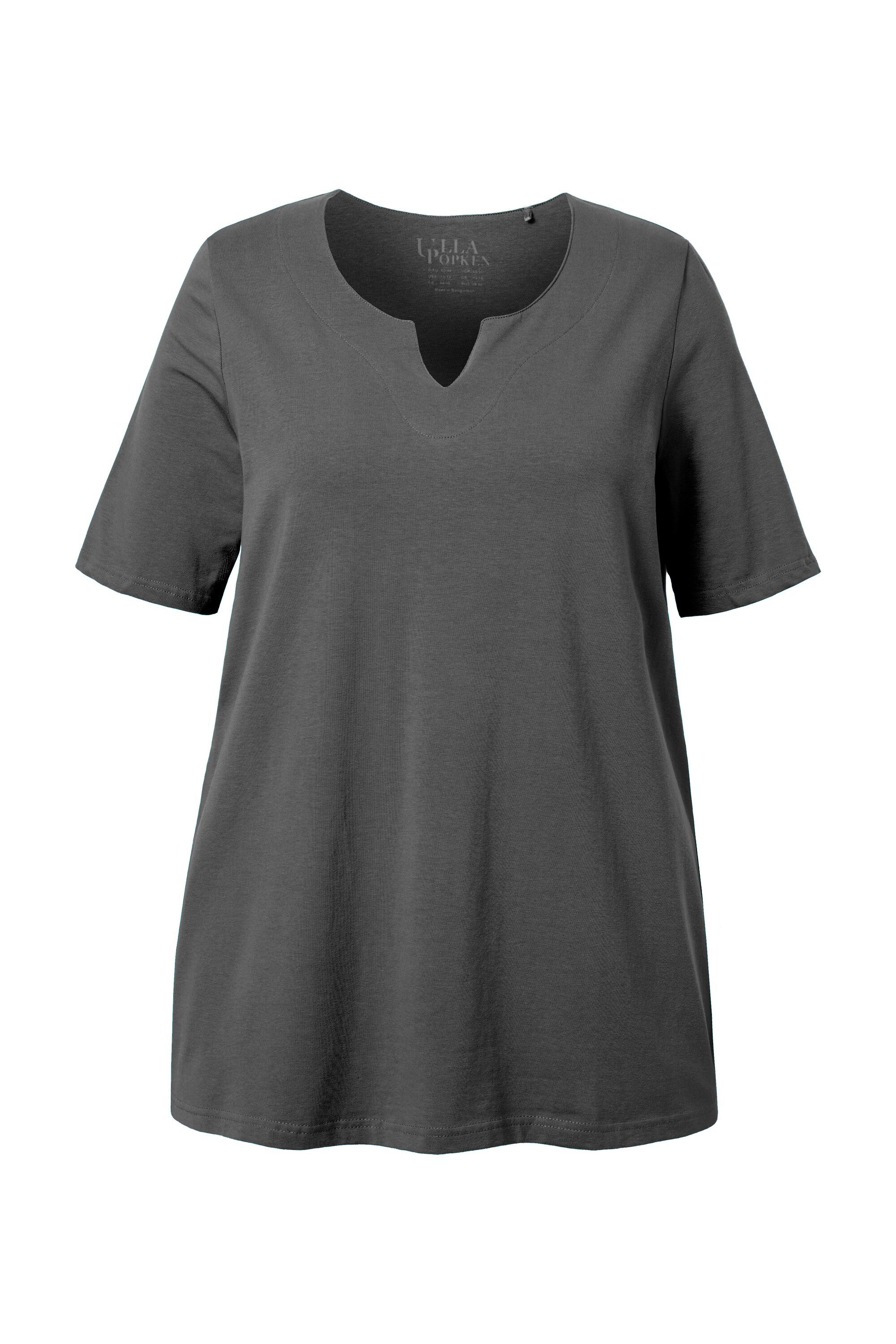 Ulla Popken T-Shirt T-Shirt A-Linie Tunika-Ausschnitt Halbarm günstig online kaufen