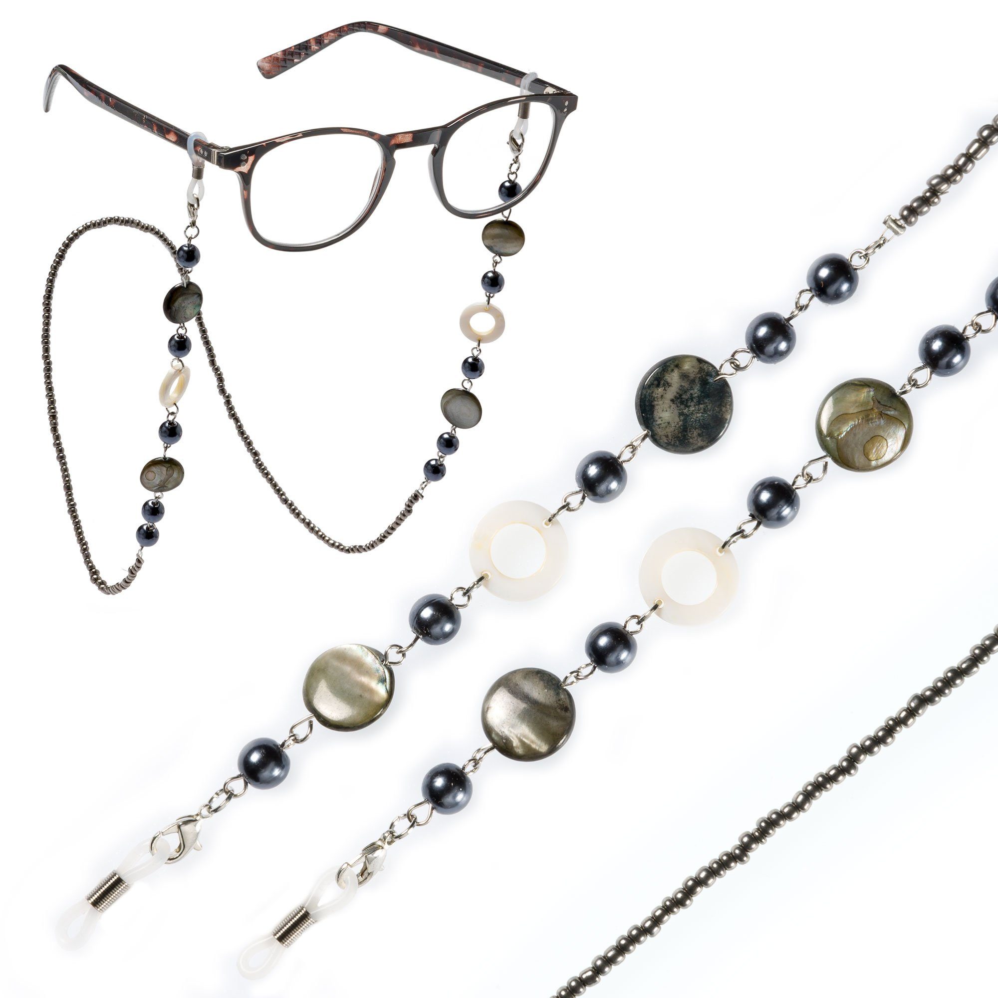 FEFI Brillenkette "ELLA" mit echtem Perlmutt und synth. Perlen, in goldfarb günstig online kaufen