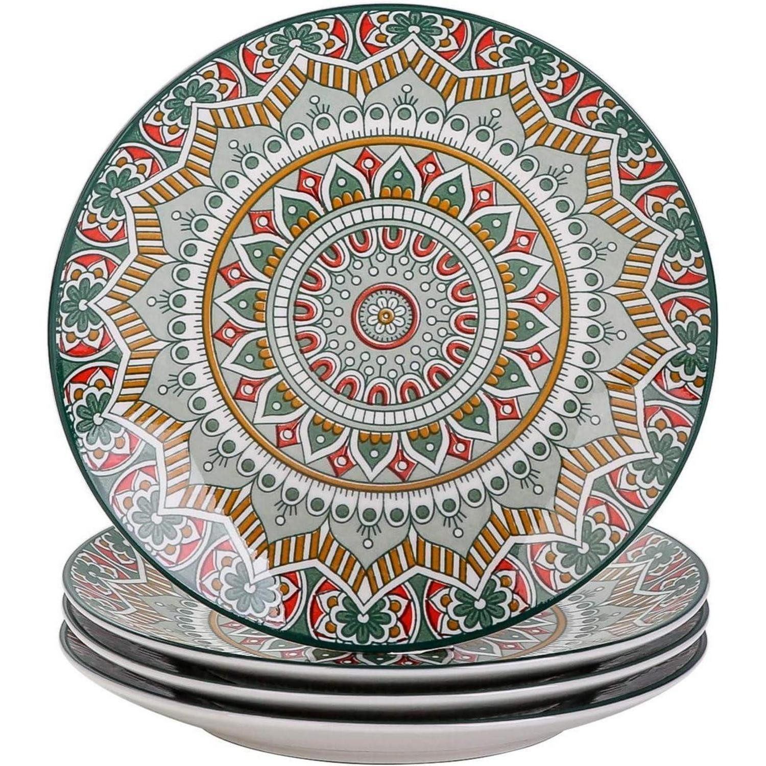 LuxusKollektion Kuchenteller Kuchenteller Porzellan Dessertteller 4 piece dessert plates Grün