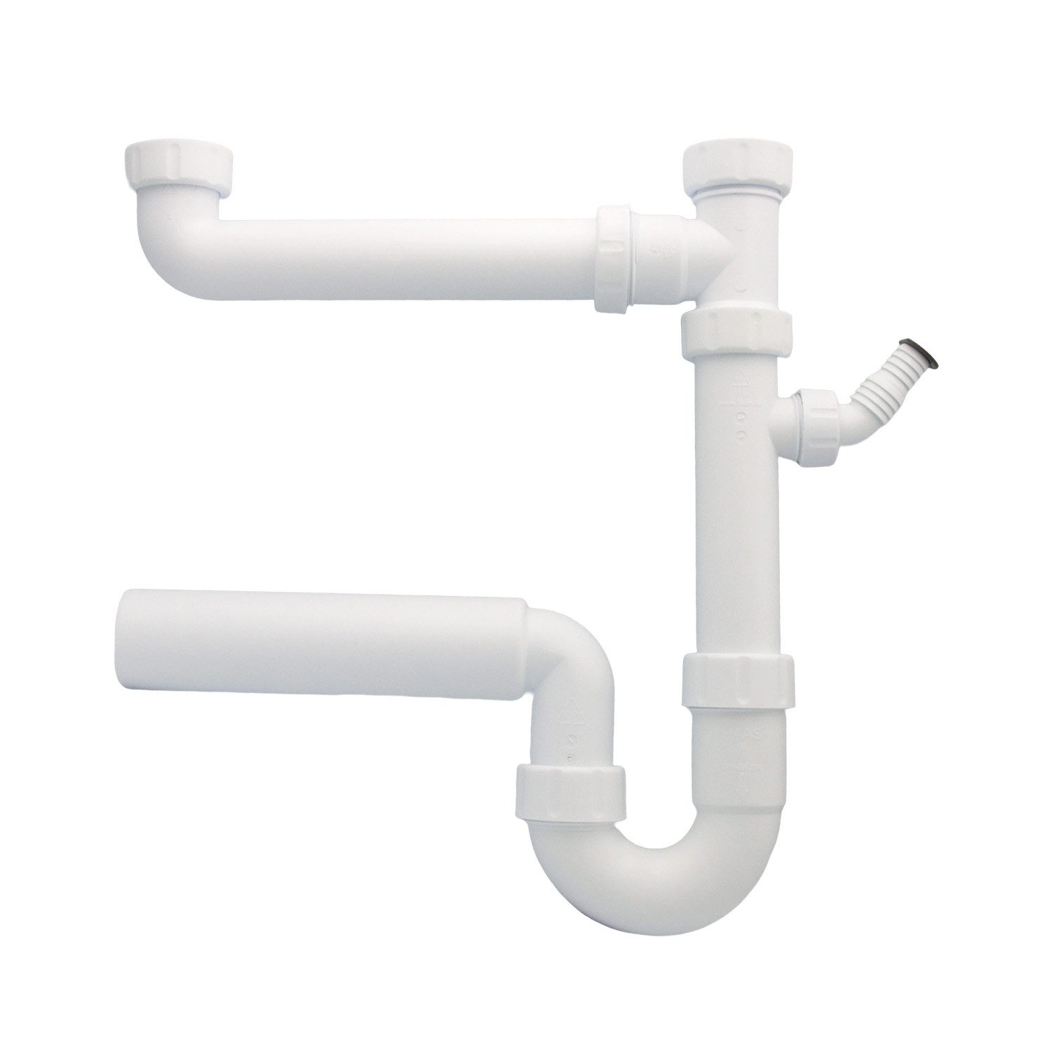 Siphon Doppelspülensiphon 1 1/2 Zoll x DN50 mit Geräteanschluss