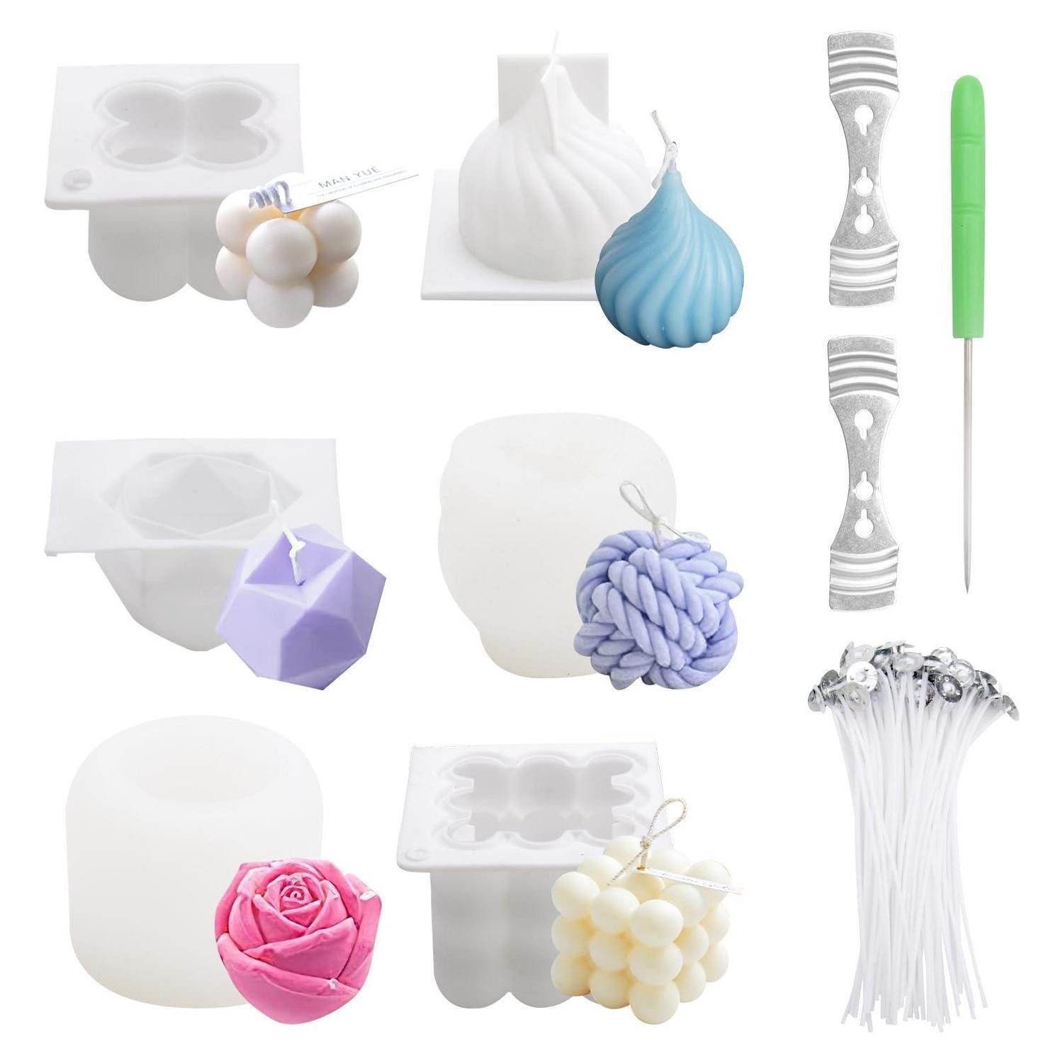 LuxusKollektion Silikonform Kerzenform Set 3D Bubble DIY Deko Giessen