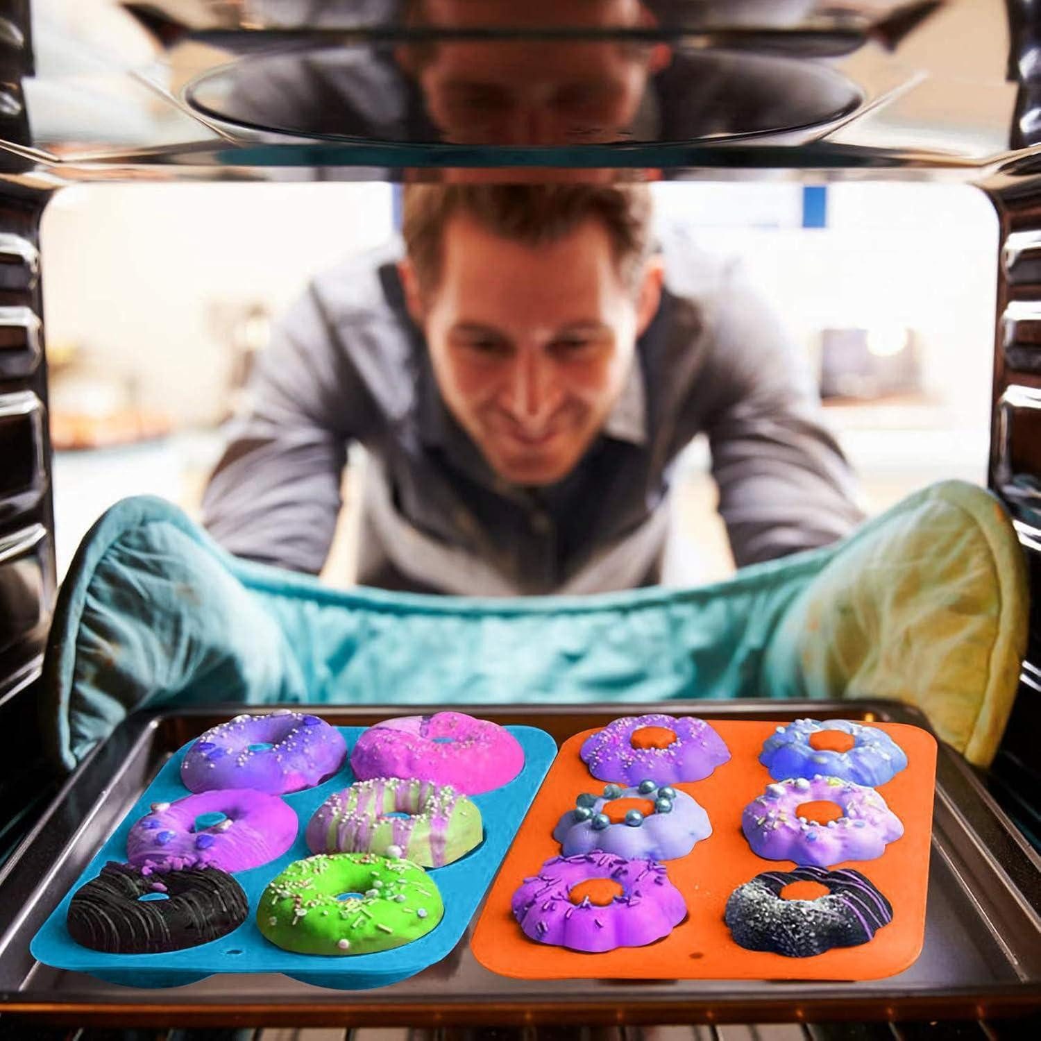 LuxusKollektion Donutform 3er Set Silikon Donut Backformen 6 Hohlräume Antihaft Hitzebeständig