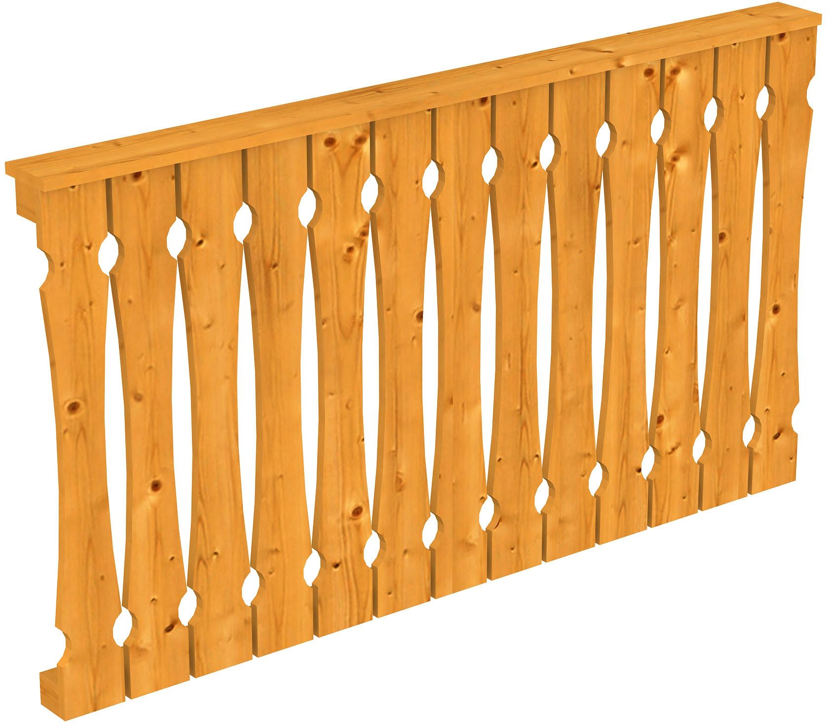 Skanholz Brüstungsgeländer Balkonschalung, 170 cm Länge, 96 cm Höhe, für die Front