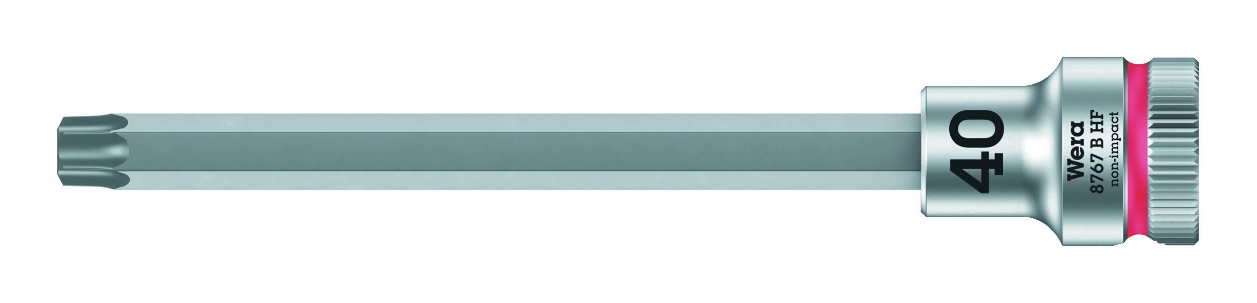 Wera Steckschlüssel, Schraubendrehereinsatz mit Haltefunktion 3/8" T40 x 107 mm