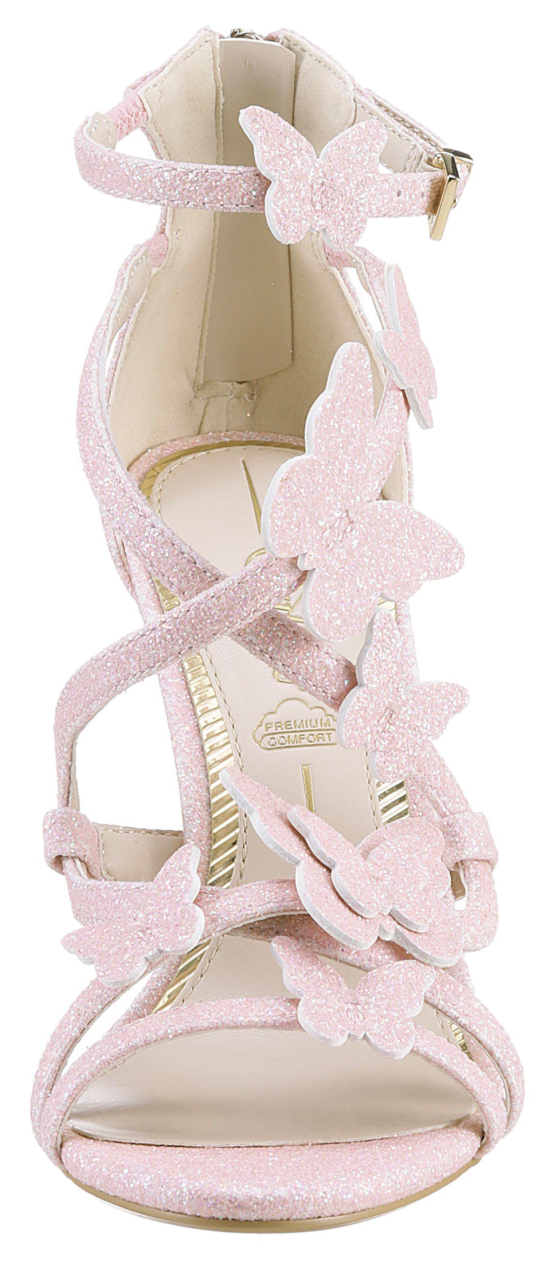 rosa Buffalo toller glitzer Sandalette mit Schmetterling-Verzierung
