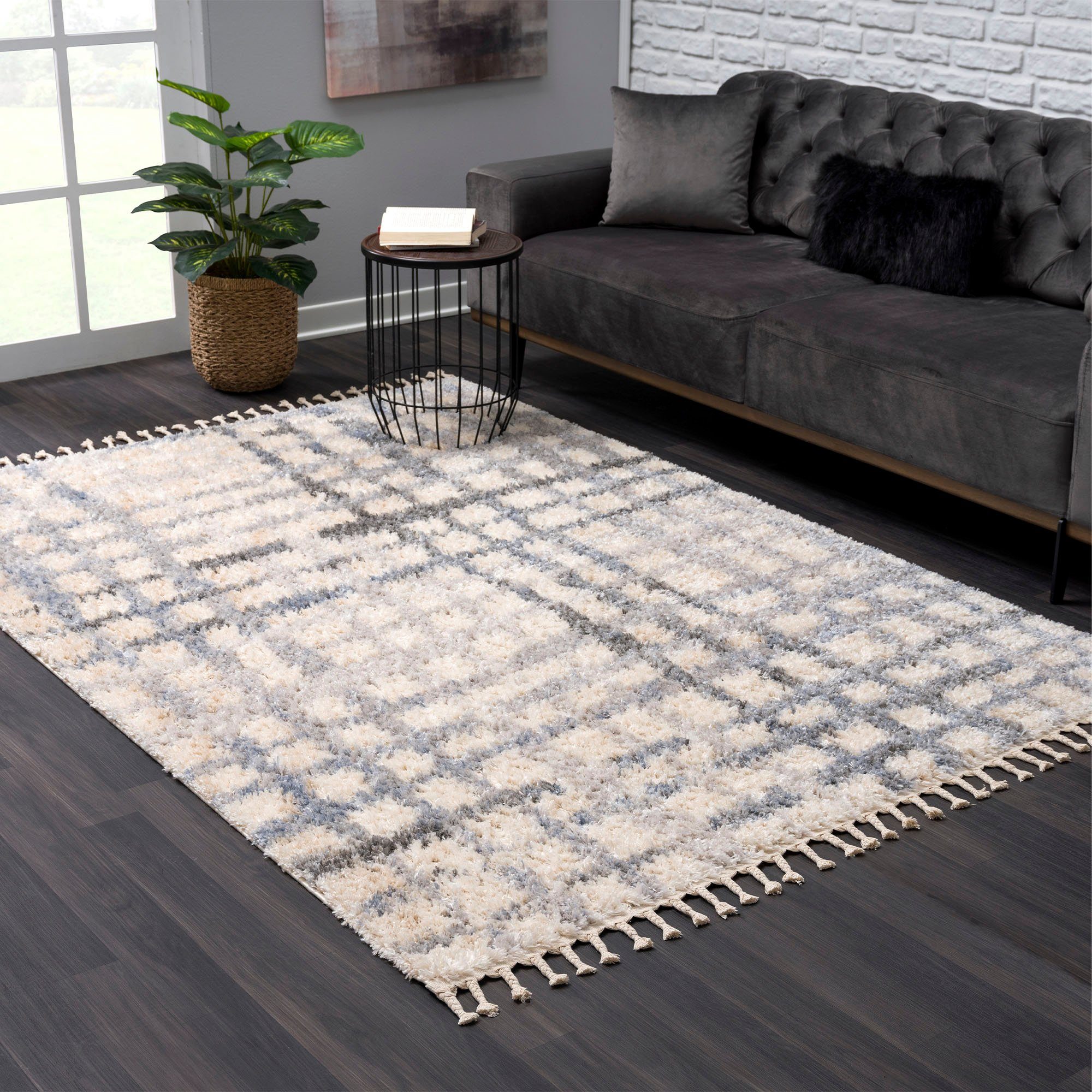 Sanat Hochflor-Teppich Versay 1504, rechteckig, Höhe: 45 mm, Wohnzimmer, Langflor, Shaggy Teppich