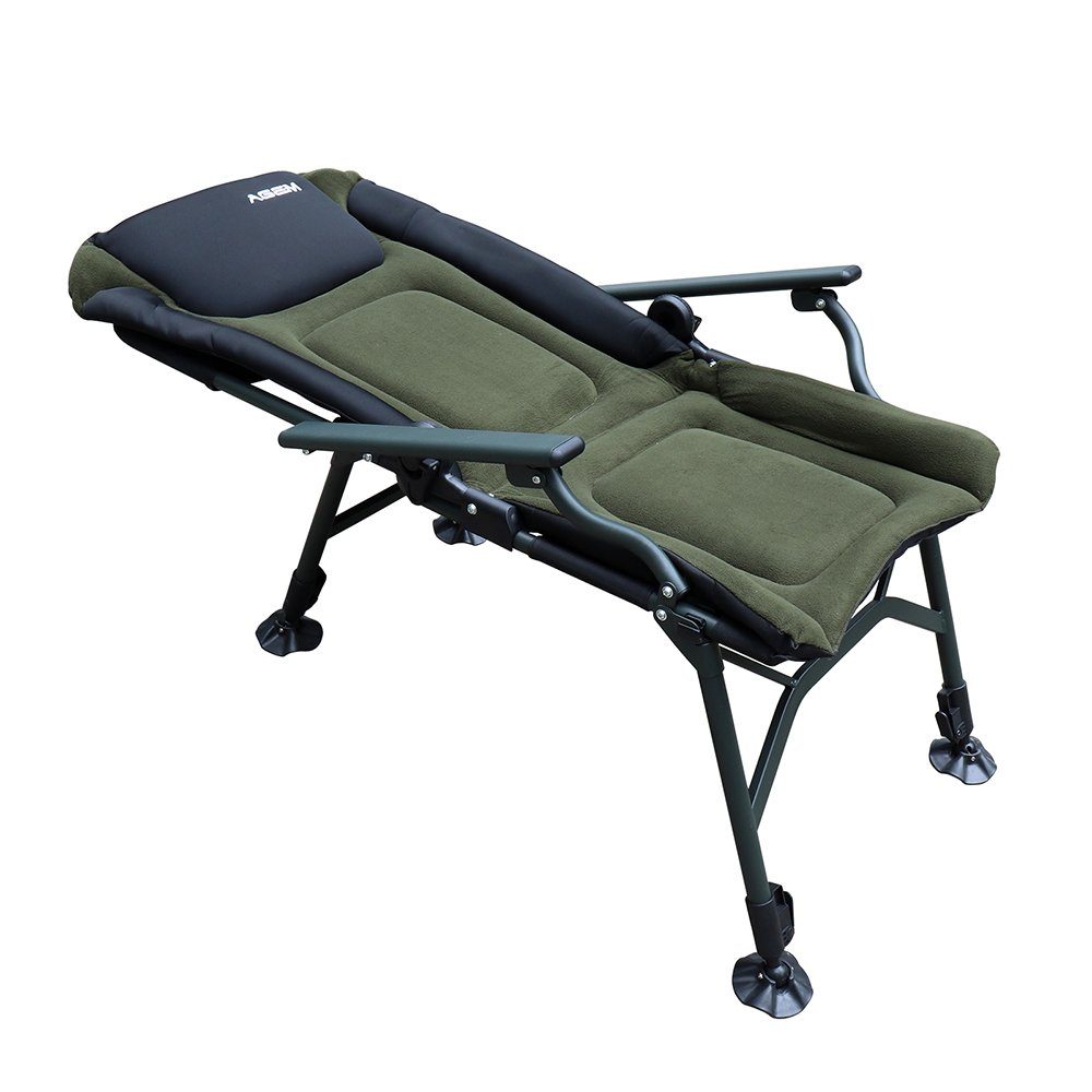 AGEM Angelstuhl Faltbar mit Armlehne Strandstuhl Karpfenstuhl Camping Stuhl Klappbar
