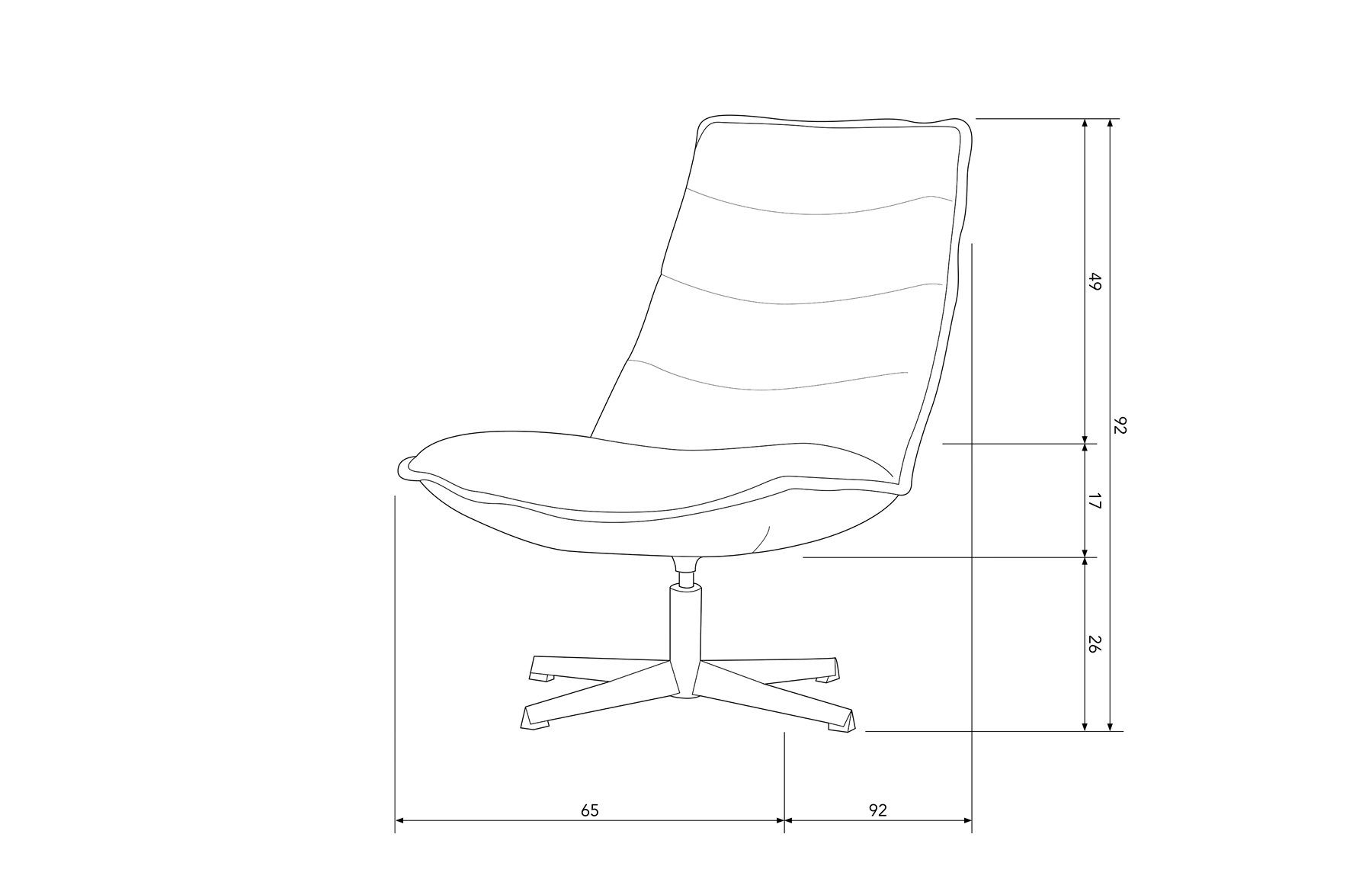 freistellbar Lederlook Drehsessel Nika Cognac, Drehsessel - WOOOD