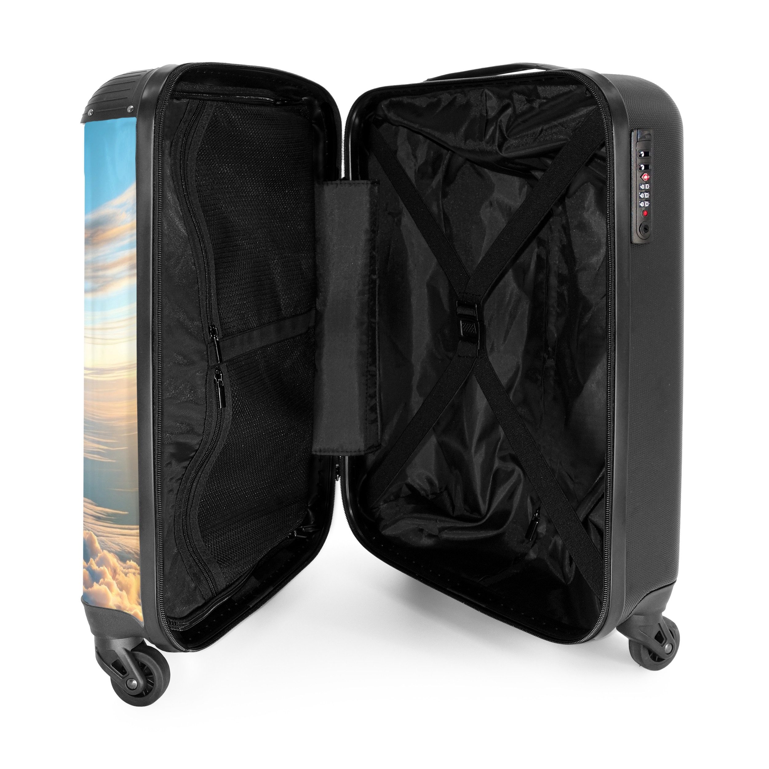 NoBoringSuitcases.com© Kinderkoffer Löwe mit erhobenem Daumen aus einem Flugzeugfenster 55x35x20cm, Handgepäck Koffer, Hartschalenkoffer Kinder, Reisekoffer Jun – Bild 4 von 5