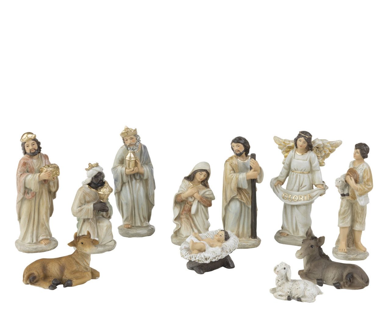 Kaemingk Krippe Dekofiguren-Set Weihnachtskrippe Polyresin 4-11 cm