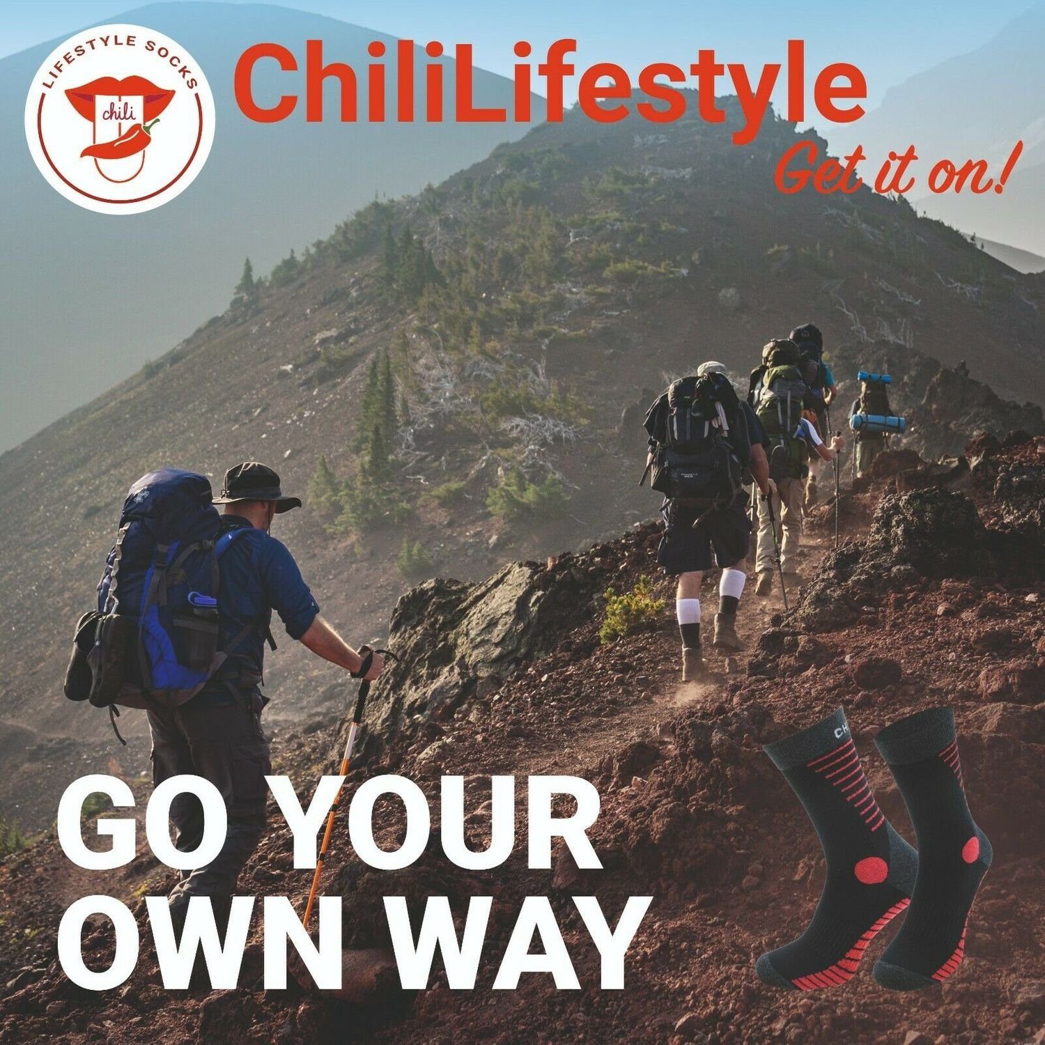 Chili Lifestyle Strümpfe Function Funktionssocken Paar, Trekking, Wandern, Hike, 4